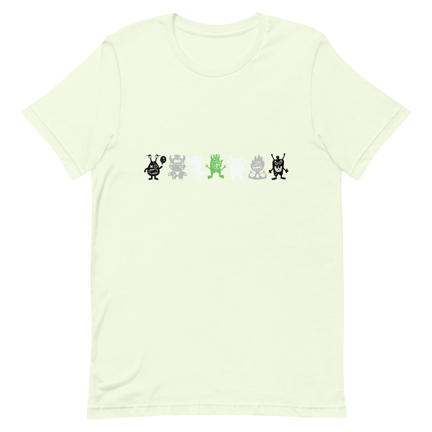 Agender Pride Doodle Monster T-Shirt Citron Agender unisex-staple-t-shirt-citron-front-64cfefc3b6daf