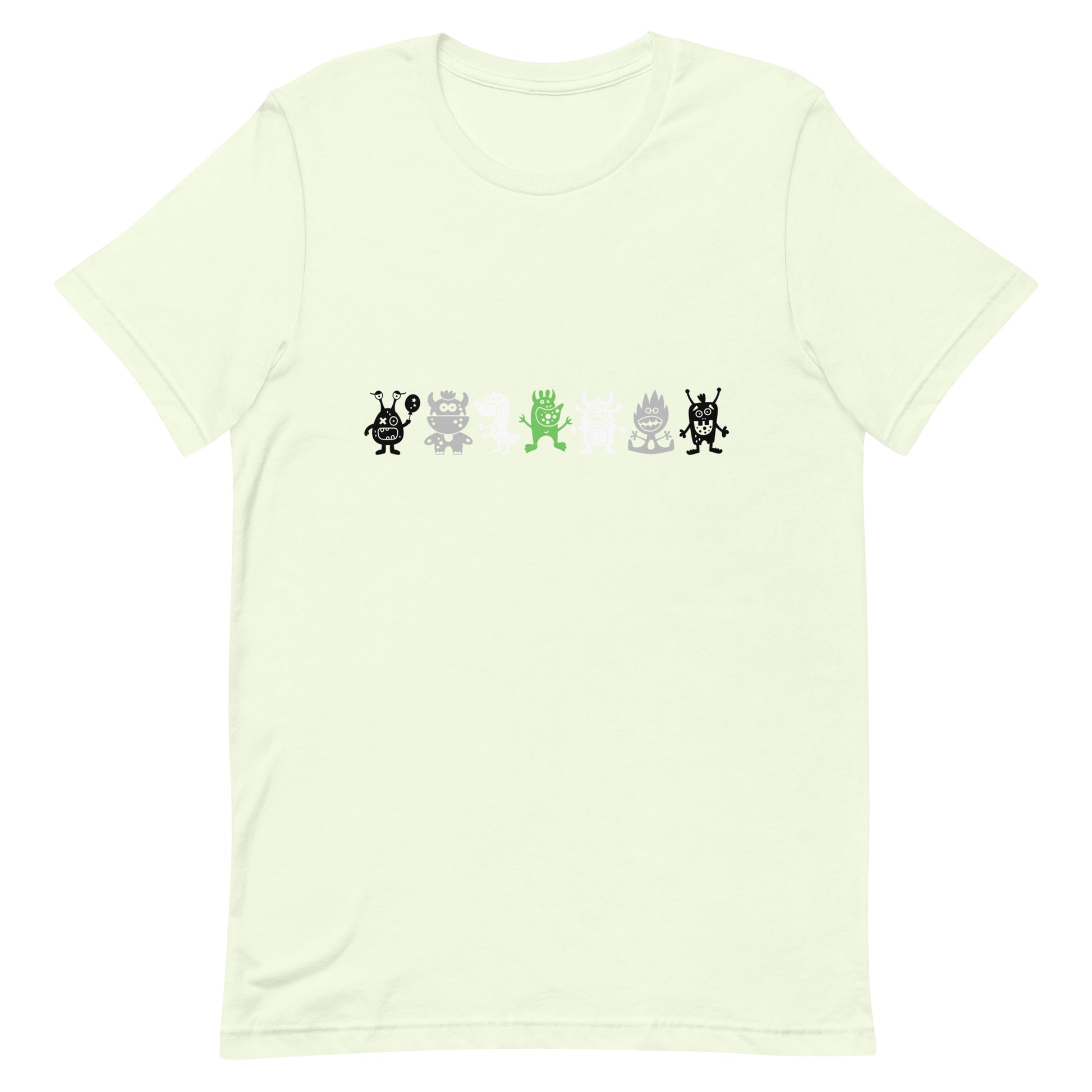 Agender Pride Doodle Monster T-Shirt Citron Agender unisex-staple-t-shirt-citron-front-64cfefc3b6daf