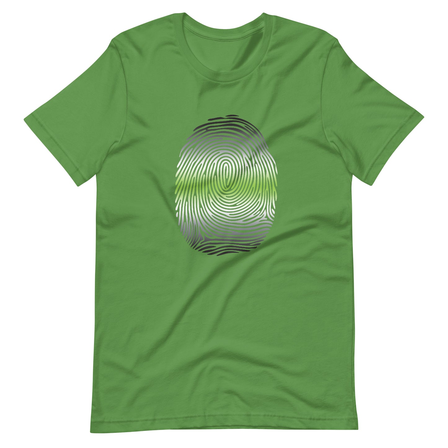 Agender Pride Identity Fingerprint Shirt - Unisex Leaf Agender unisex-staple-t-shirt-leaf-front-660f5166881bb