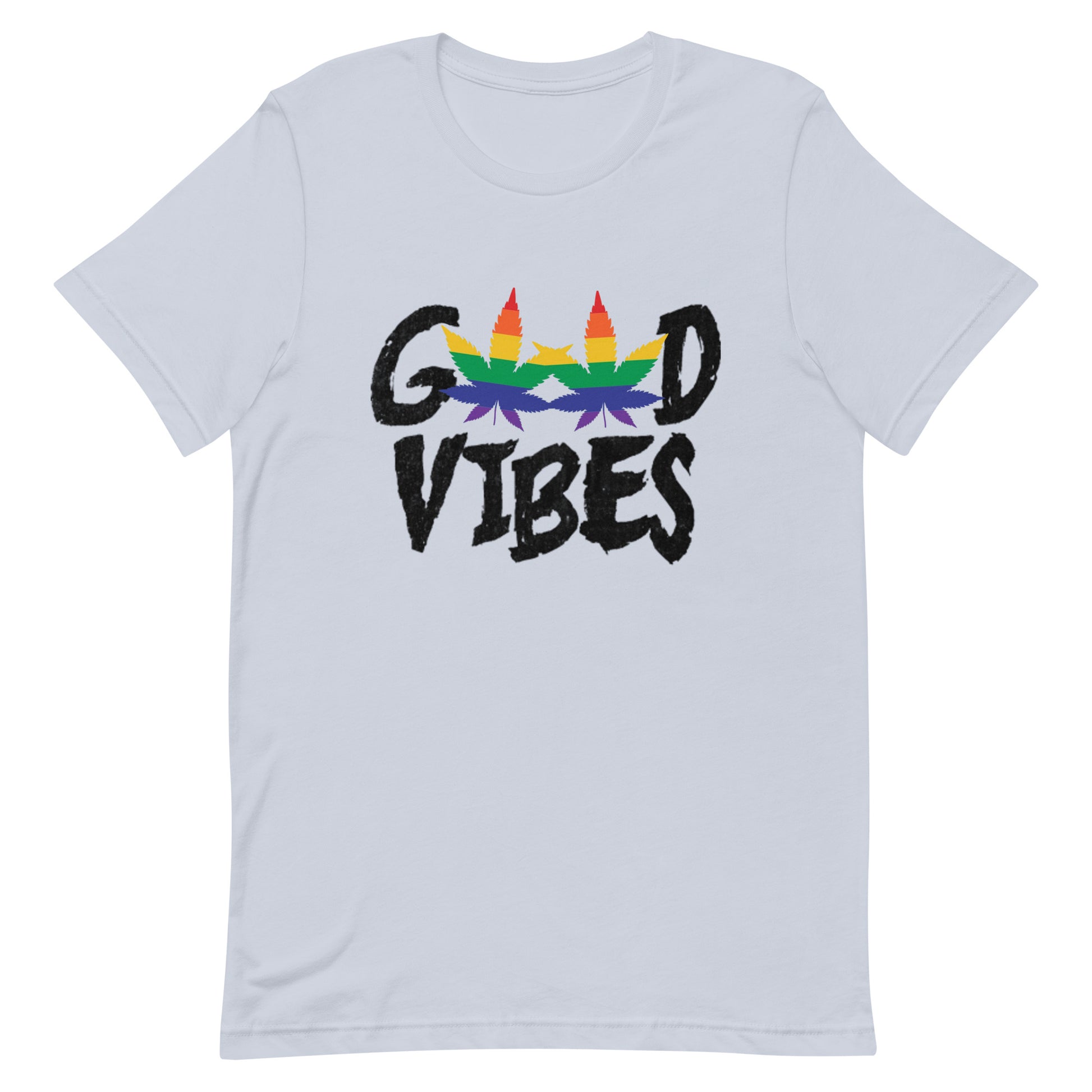 LGBTQ Good Vibes T-Shirt Light Blue unisex-staple-t-shirt-light-blue-front-64ab649ac28a3