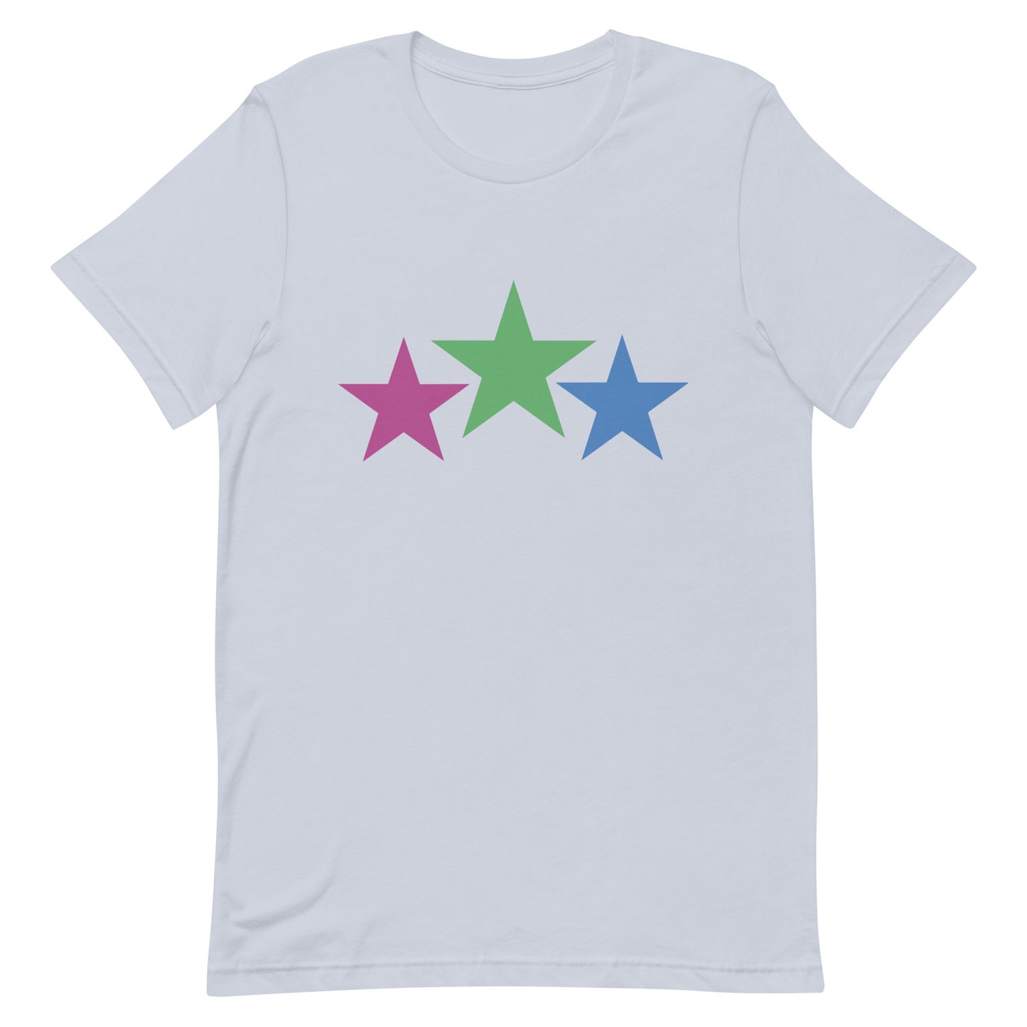 Polysexual Poly Pride T-Shirt - Stars Light Blue Polysexual unisex-staple-t-shirt-light-blue-front-64dea2739f8be