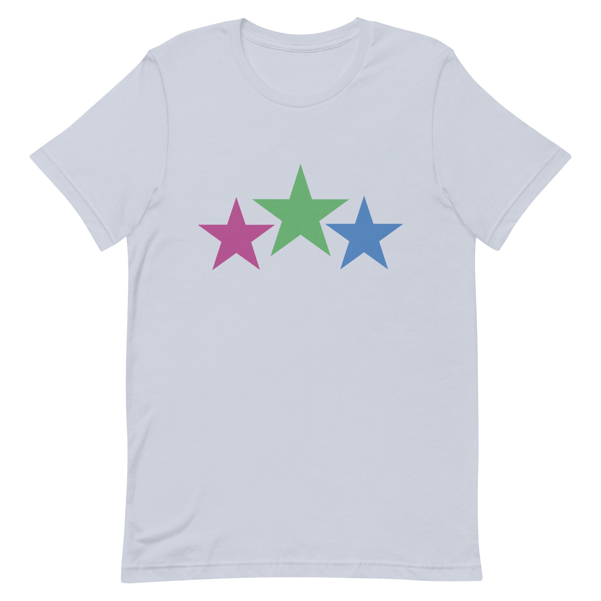 Polysexual Poly Pride T-Shirt - Stars Light Blue Polysexual unisex-staple-t-shirt-light-blue-front-64dea2739f8be