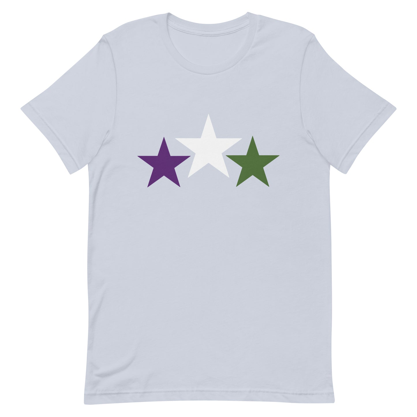 Genderqueer Pride Shirt - Stars Light Blue Genderqueer unisex-staple-t-shirt-light-blue-front-64dea3fa602e3