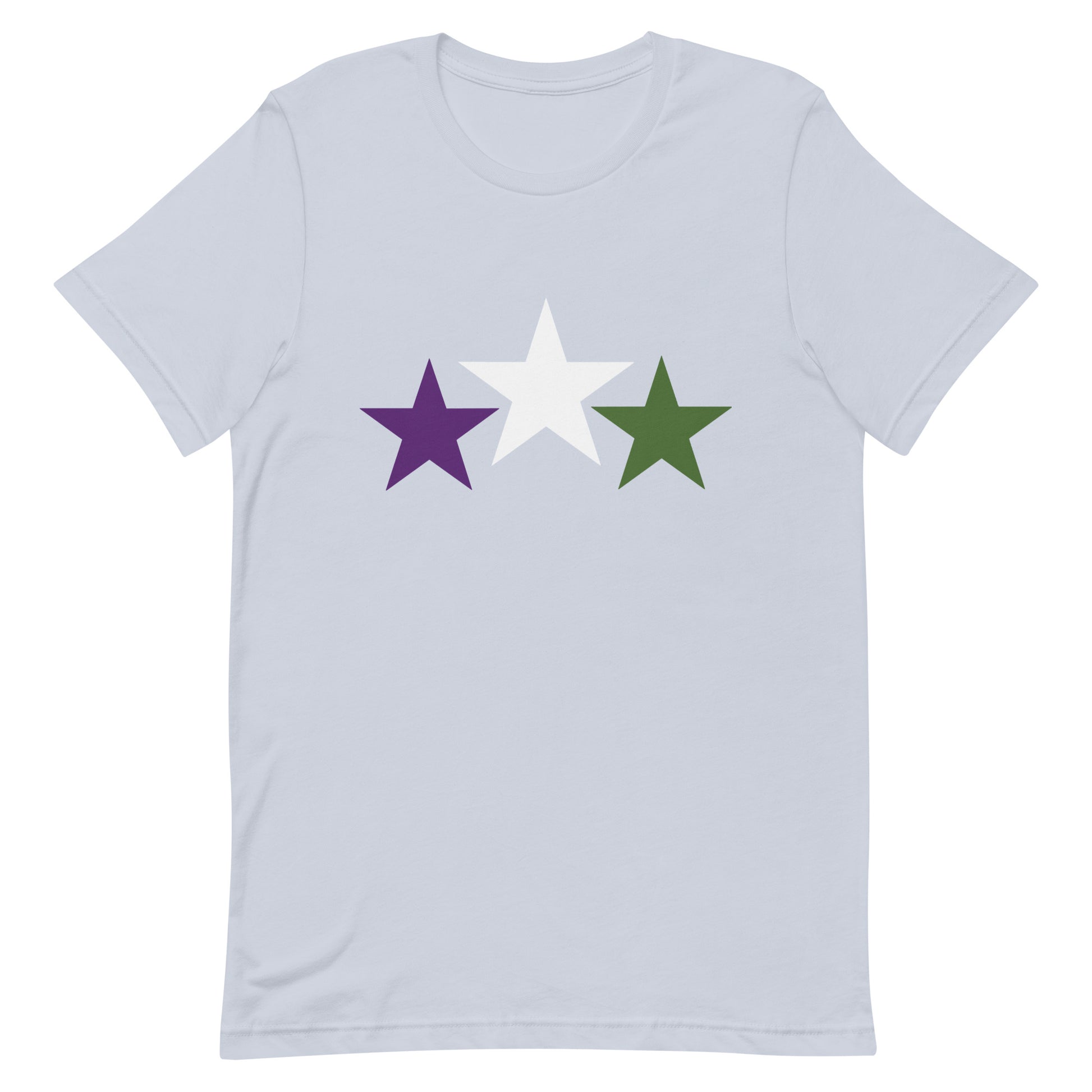 Genderqueer Pride Shirt - Stars Light Blue Genderqueer unisex-staple-t-shirt-light-blue-front-64dea3fa602e3