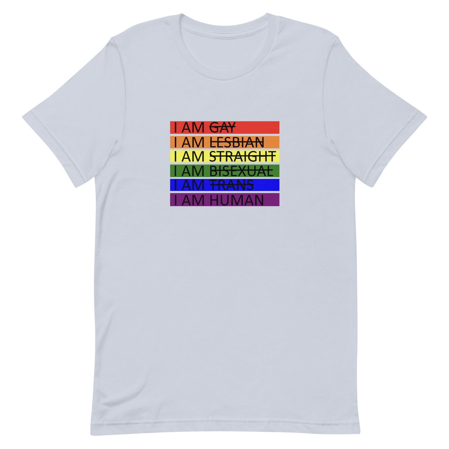 LGBTQ Pride I Am Human T-shirt Light Blue Pride unisex-staple-t-shirt-light-blue-front-655d65fc7dc25