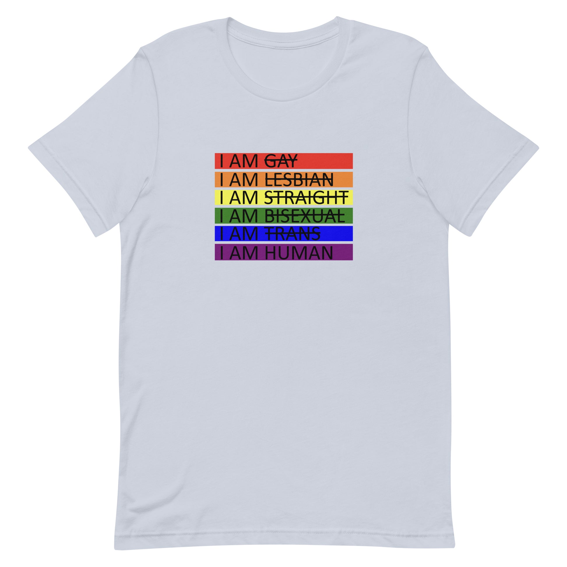 LGBTQ Pride I Am Human T-shirt Light Blue Pride unisex-staple-t-shirt-light-blue-front-655d65fc7dc25