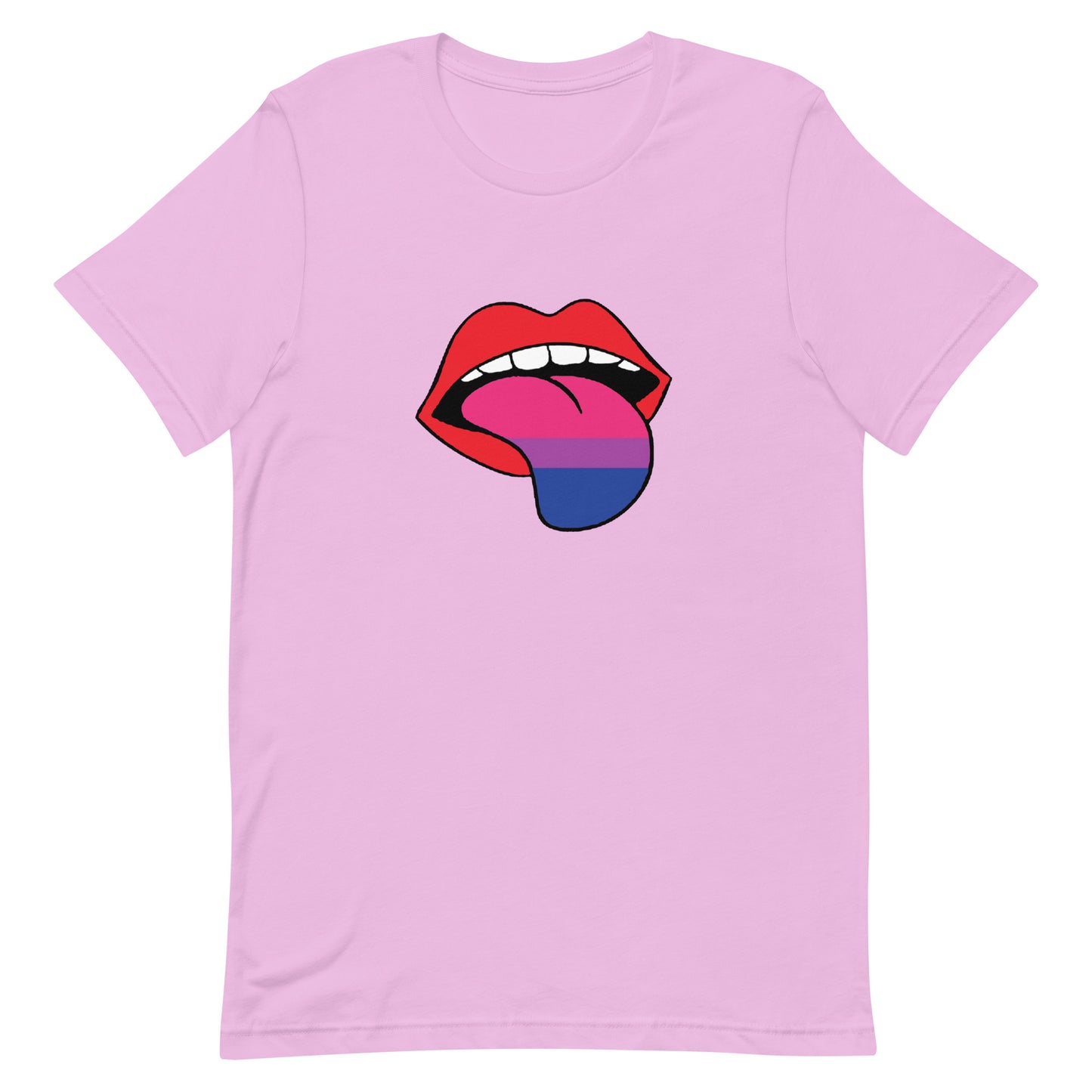 Bisexual Bi Pride Shirt Tongue Lilac Bisexual unisex-staple-t-shirt-lilac-front-64a77cced6899