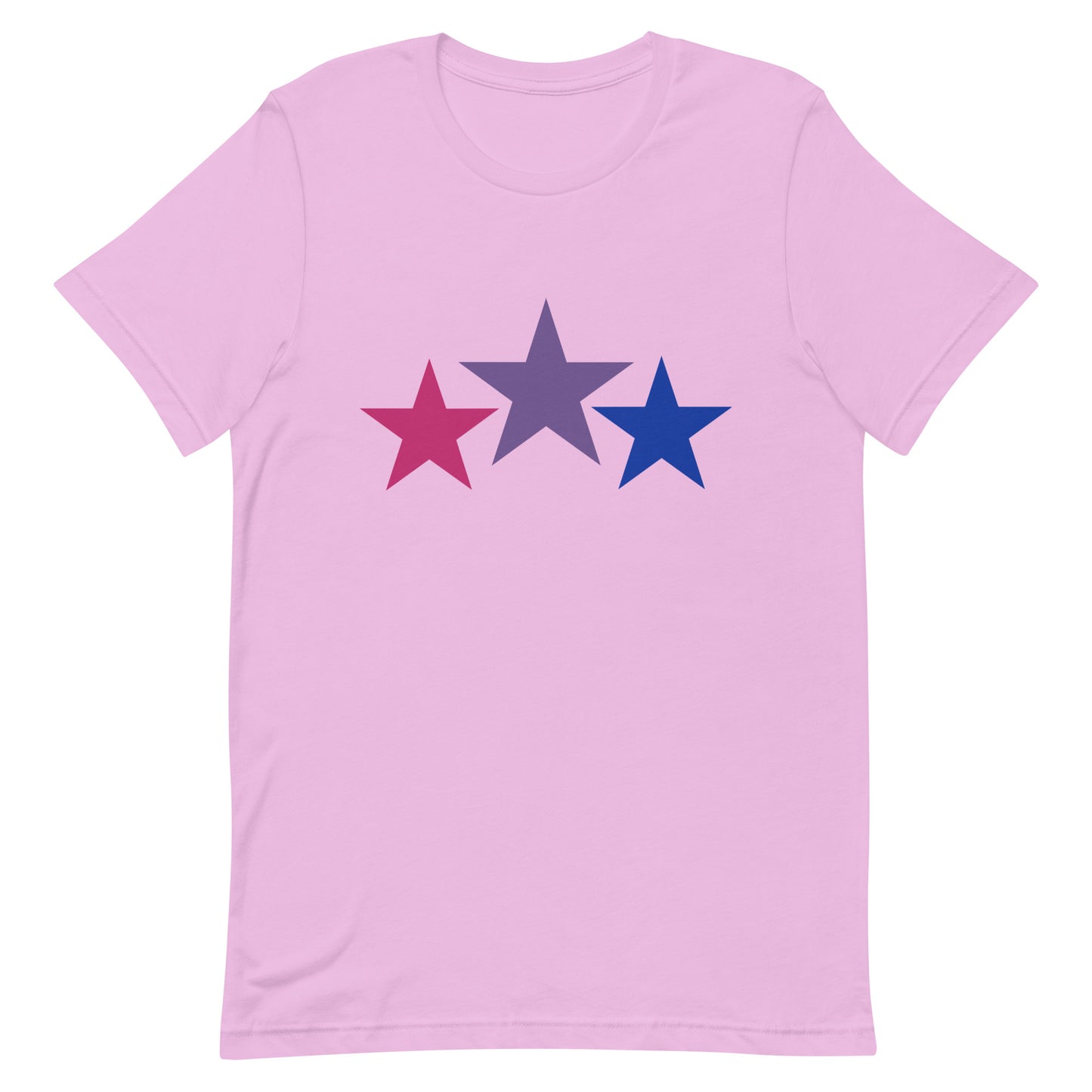 Bisexual Bi Pride Shirt Stars Lilac Bisexual unisex-staple-t-shirt-lilac-front-64dea1e8c0446