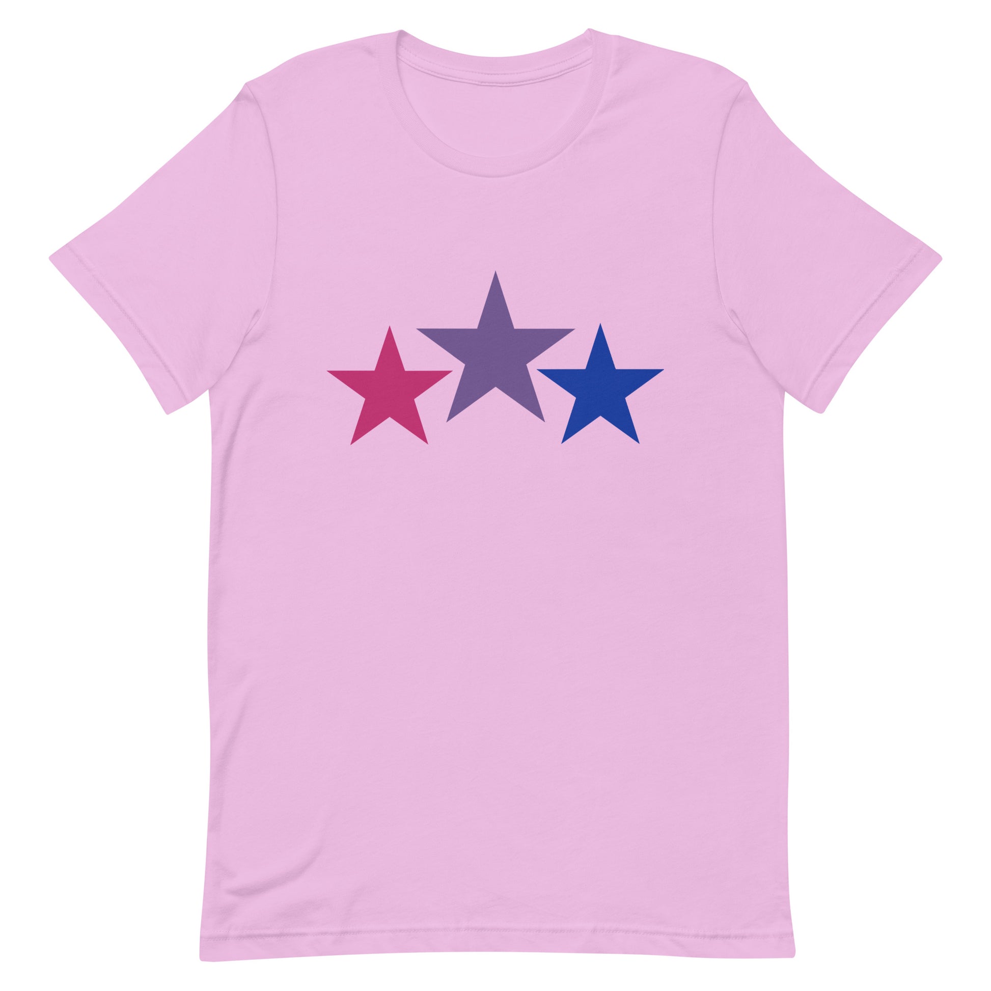 Bisexual Bi Pride Shirt Stars Lilac Bisexual unisex-staple-t-shirt-lilac-front-64dea1e8c0446