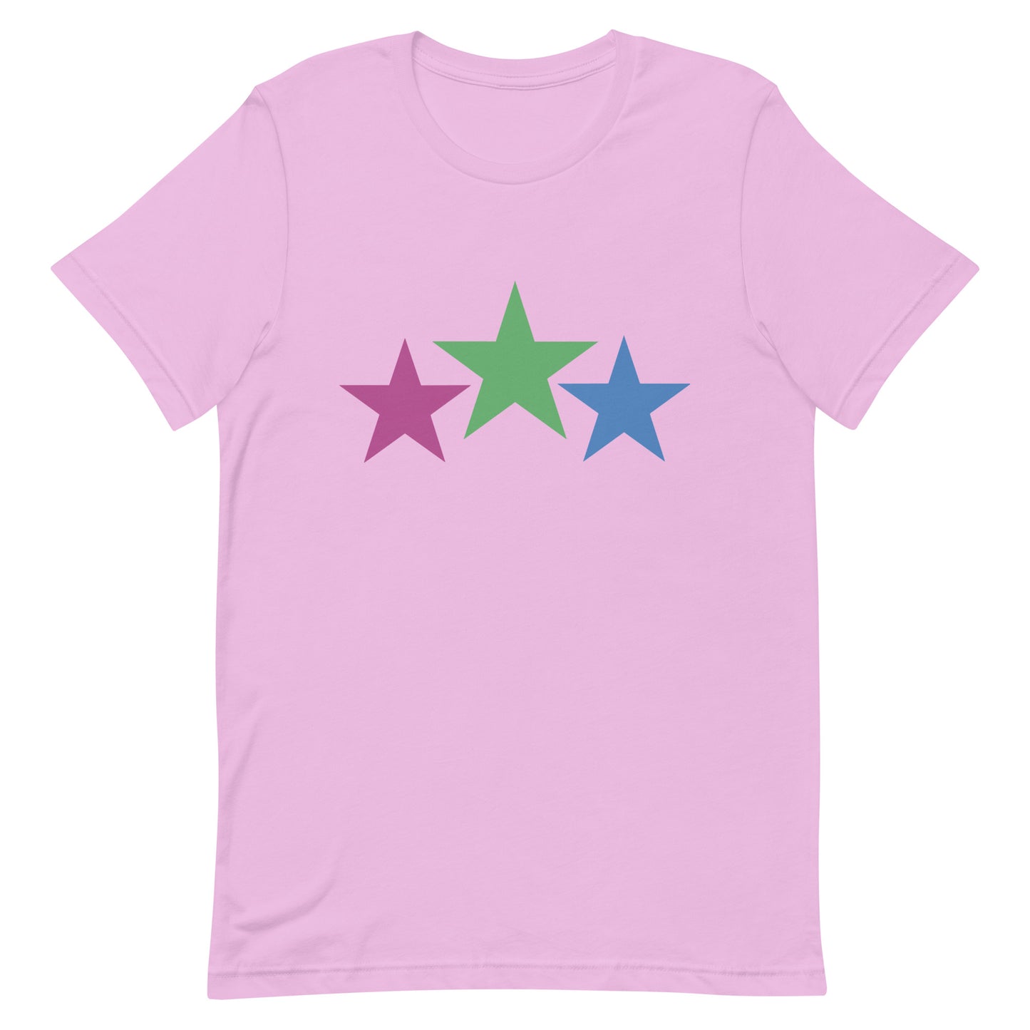 Polysexual Poly Pride T-Shirt - Stars Lilac Polysexual unisex-staple-t-shirt-lilac-front-64dea2739ed2a