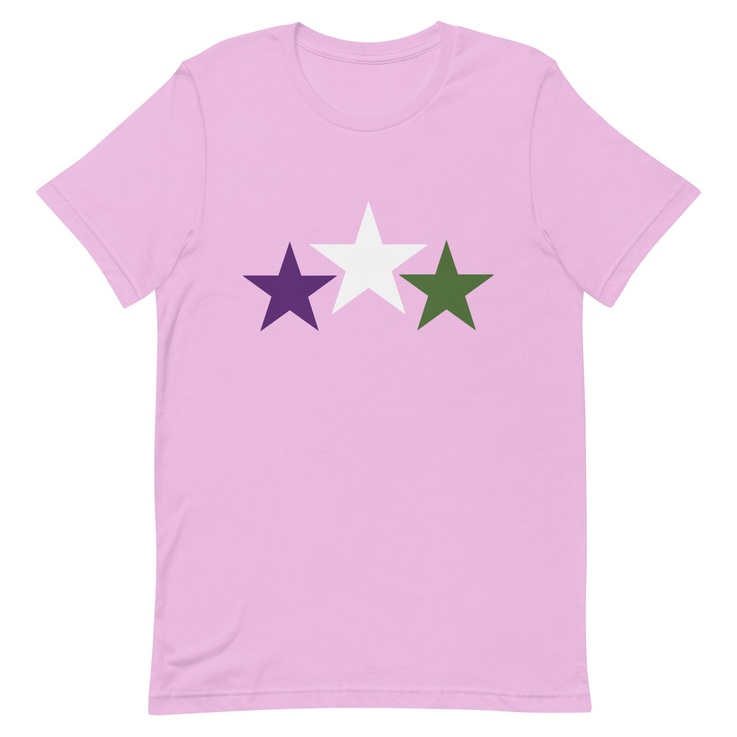 Genderqueer Pride Shirt - Stars Lilac Genderqueer unisex-staple-t-shirt-lilac-front-64dea3fa5eeae