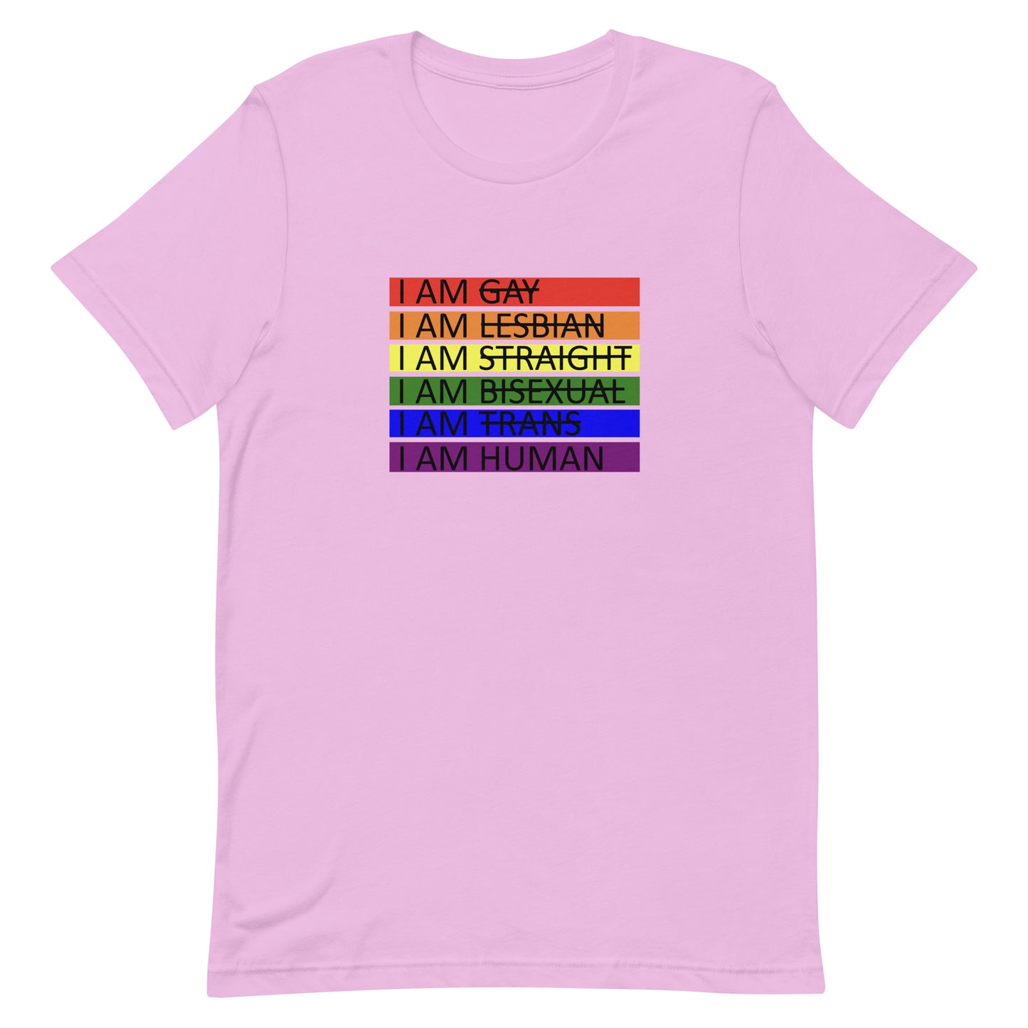 LGBTQ Pride I Am Human T-shirt Lilac Pride unisex-staple-t-shirt-lilac-front-655d65fc7b283