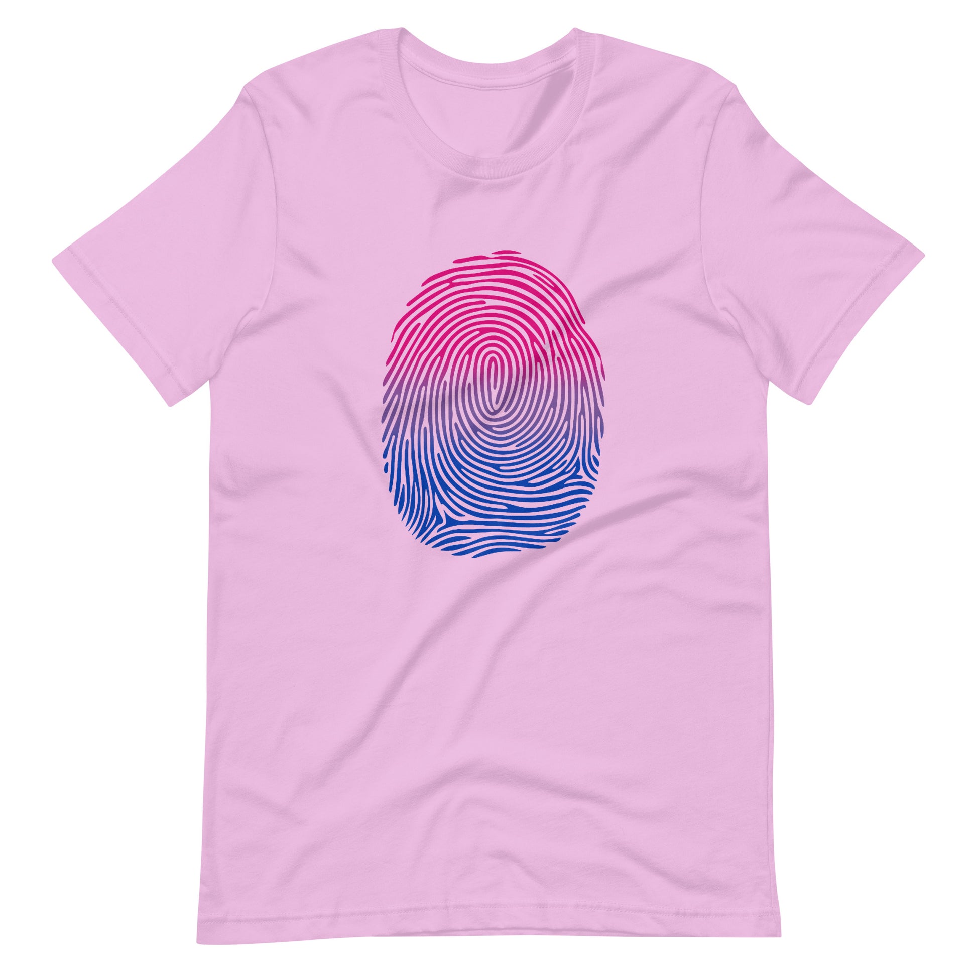 Bisexual Bi Pride Identity Fingerprint Shirt - Unisex Lilac Bisexual unisex-staple-t-shirt-lilac-front-660f54398a46a