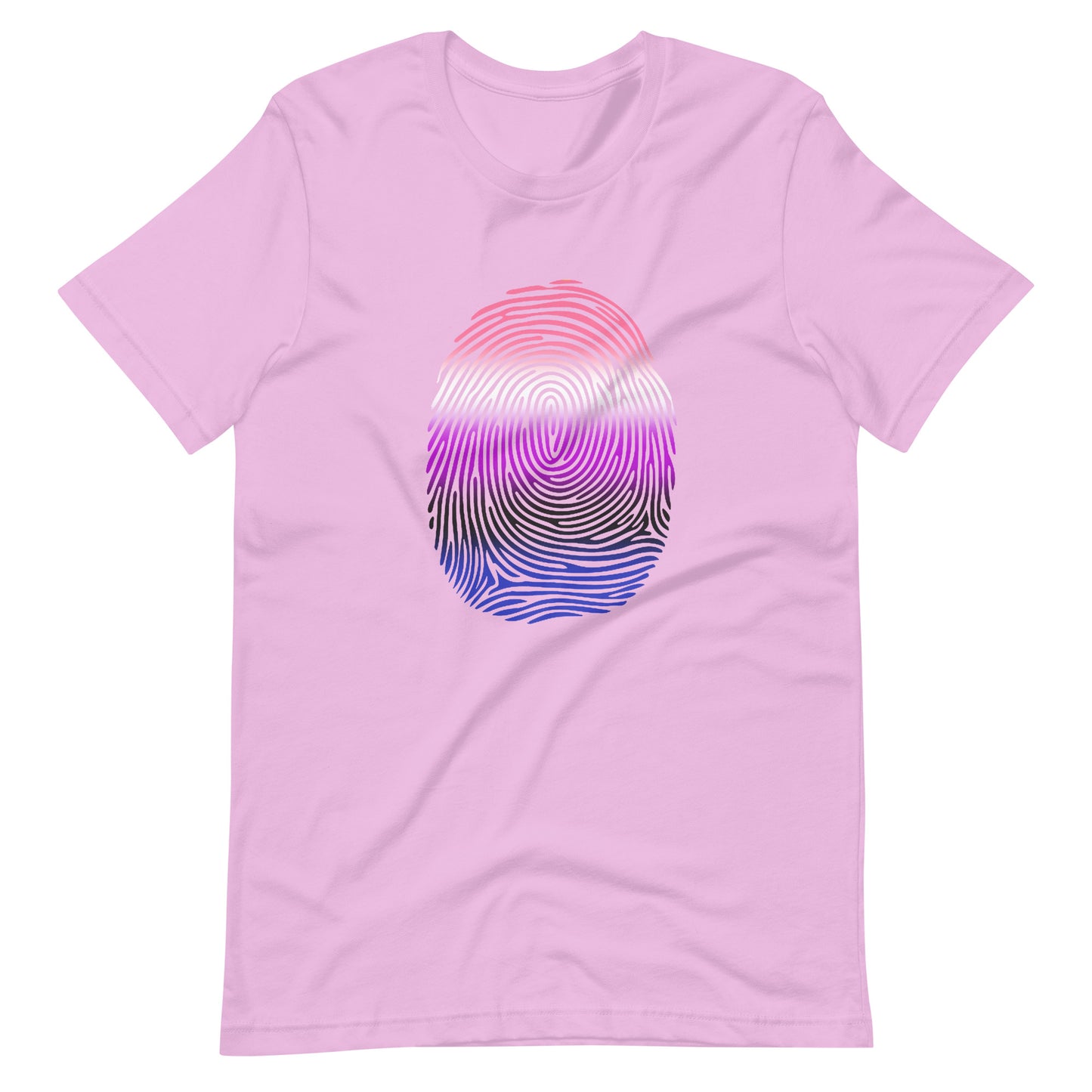 Genderfluid Pride Identity Fingerprint Shirt - Unisex Lilac Genderfluid unisex-staple-t-shirt-lilac-front-66100567050d1