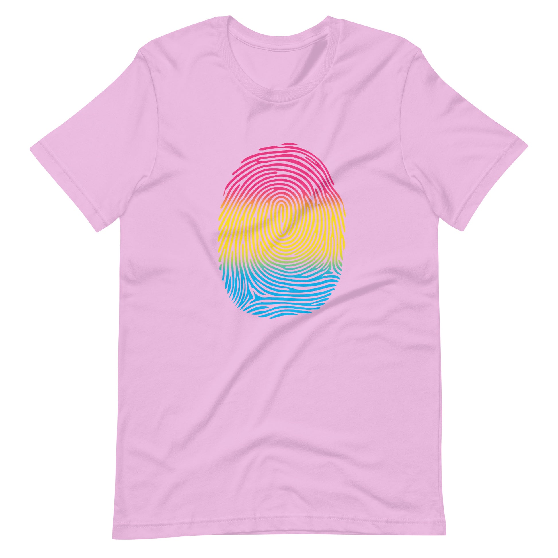 Pansexual Pan Pride Identity Fingerprint Shirt - Unisex Lilac Pansexual unisex-staple-t-shirt-lilac-front-66100ad9d22db