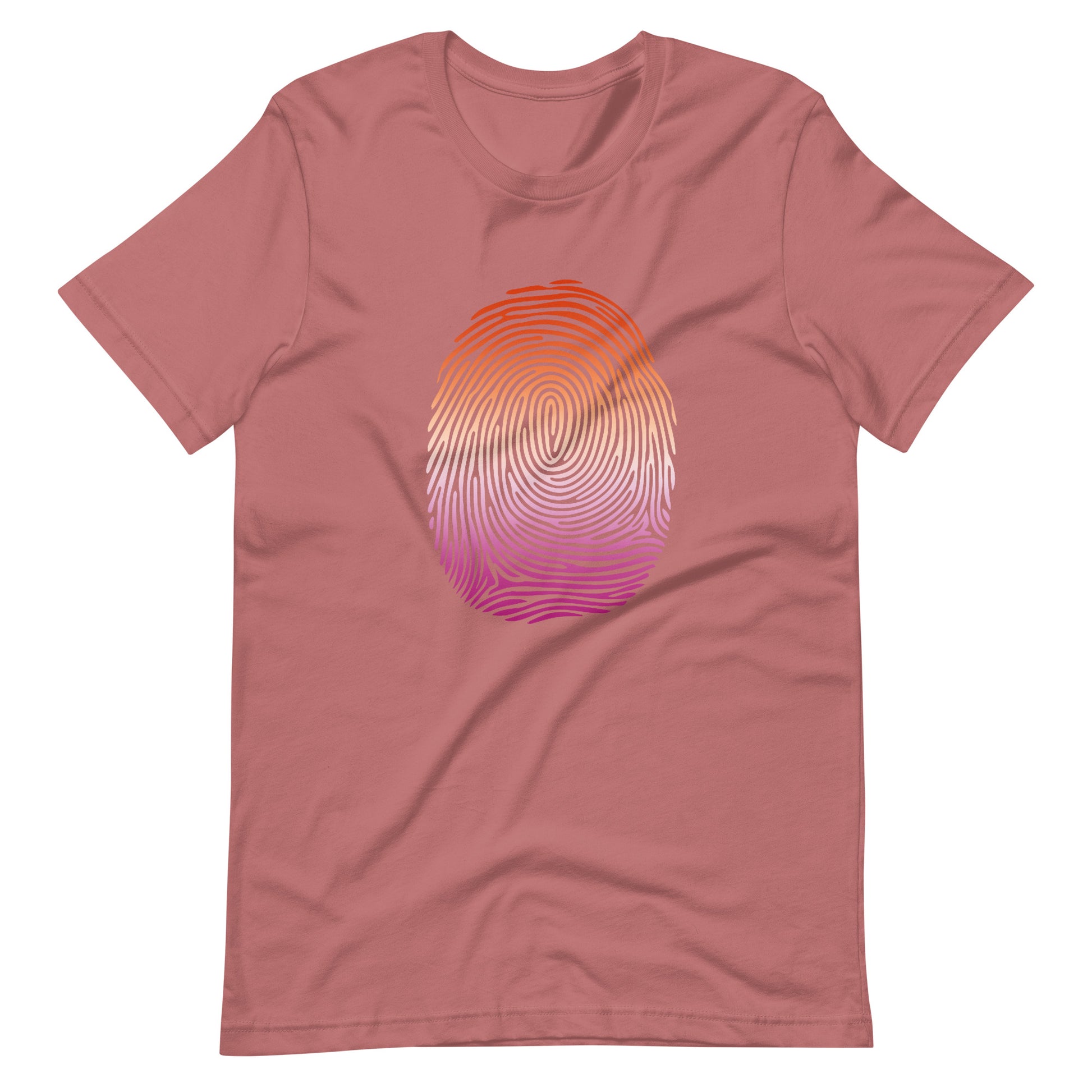 Lesbian Pride Identity Fingerprint Shirt Mauve Lesbian unisex-staple-t-shirt-mauve-front-6610092c8da86