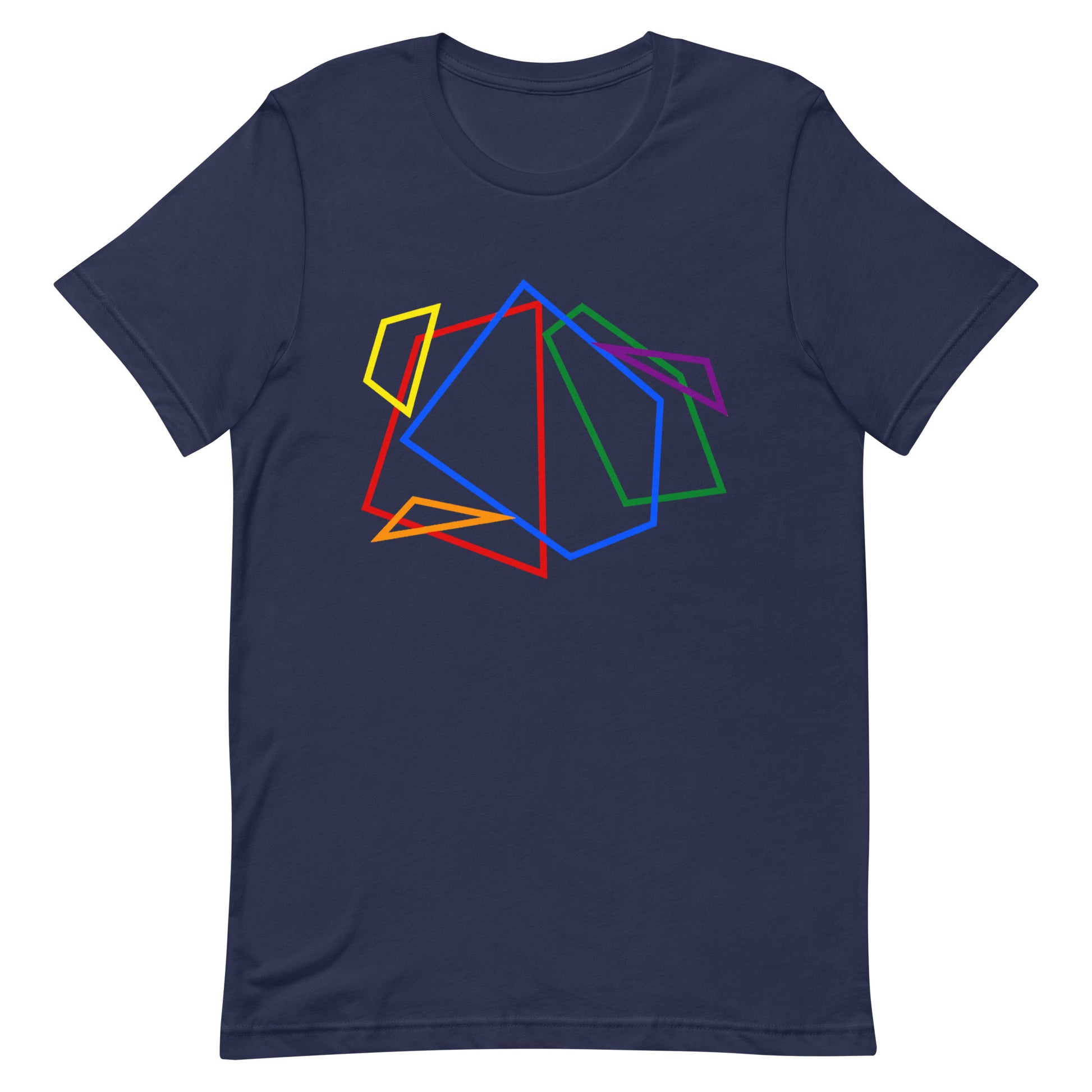 LGBTQ Pride T-Shirt - Geometric Lines Navy Pride unisex-staple-t-shirt-navy-front-648e730de942a