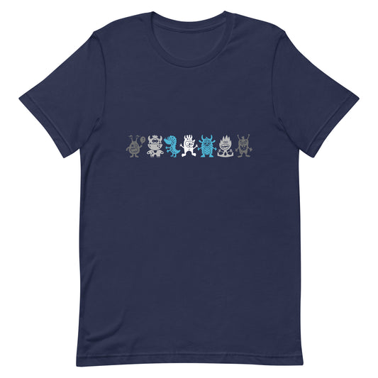 Demiboy Pride Shirt Doodle Monster Navy Demiboy unisex-staple-t-shirt-navy-front-64cff0857f4fc