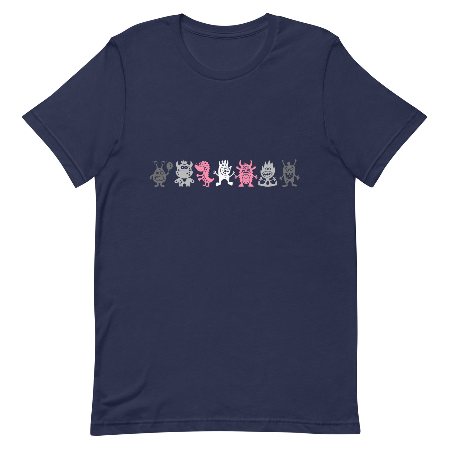 Demigirl Pride Shirt - Doodle Monster Navy Demigirl unisex-staple-t-shirt-navy-front-64cff0fa5bb3f