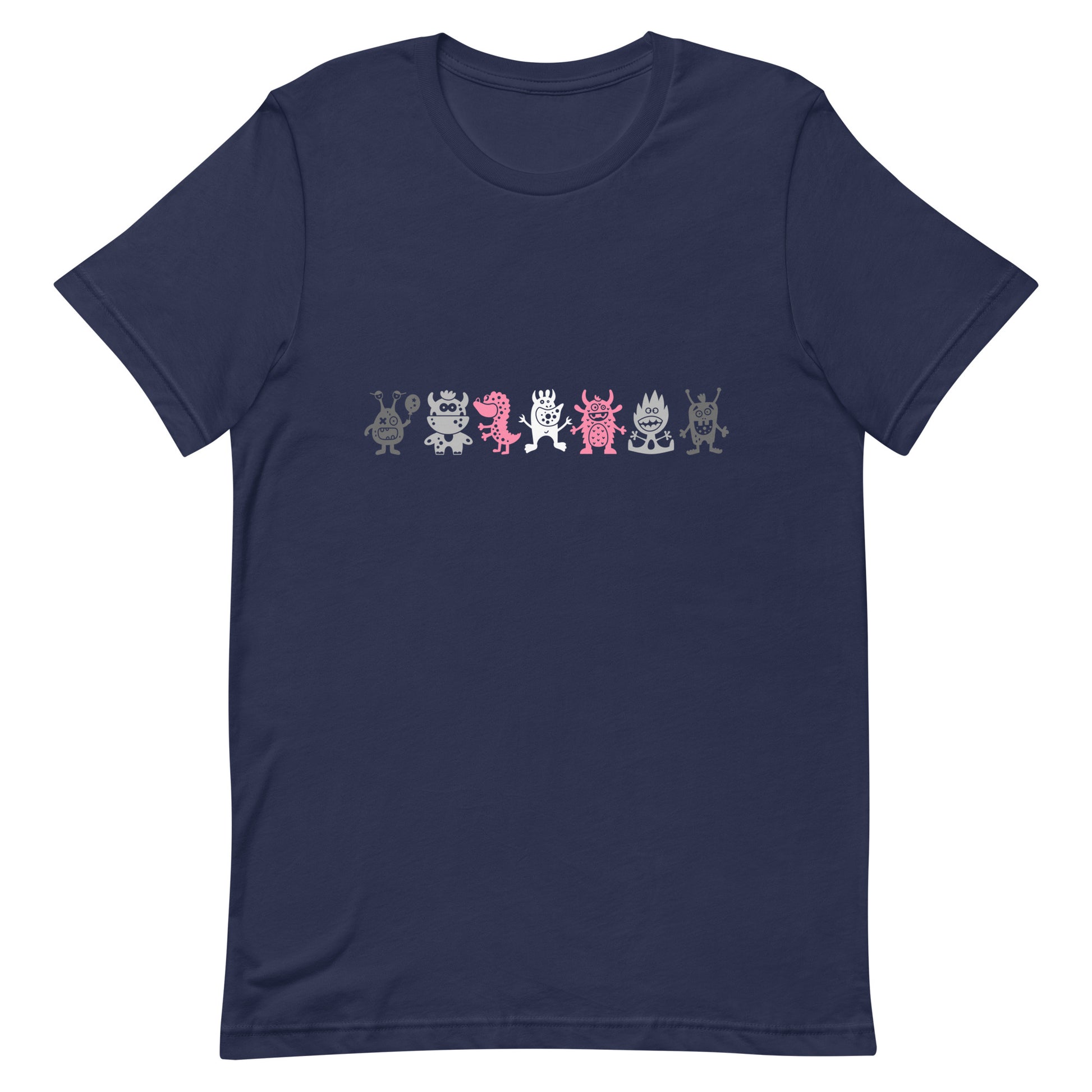 Demigirl Pride Shirt - Doodle Monster Navy Demigirl unisex-staple-t-shirt-navy-front-64cff0fa5bb3f