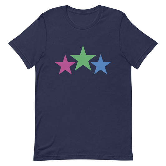 Polysexual Poly Pride T-Shirt - Stars Navy Polysexual unisex-staple-t-shirt-navy-front-64dea2739c2c6