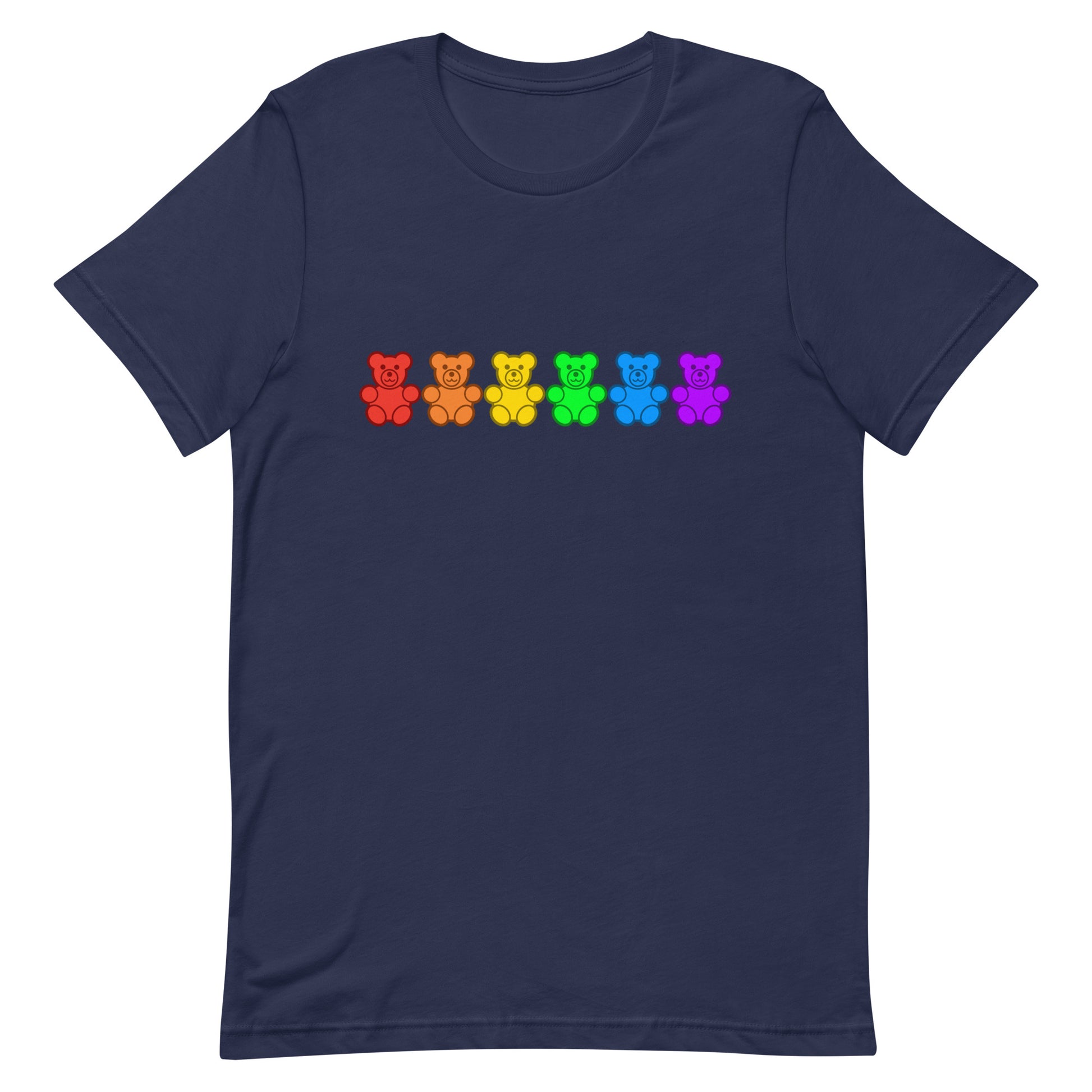 LGBTQ Pride Gummy Bear T-shirt Navy Pride unisex-staple-t-shirt-navy-front-65aef1460e0f9