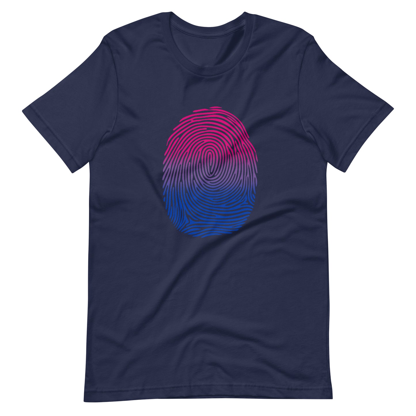 Bisexual Bi Pride Identity Fingerprint Shirt - Unisex Navy Bisexual unisex-staple-t-shirt-navy-front-660f5439861ae