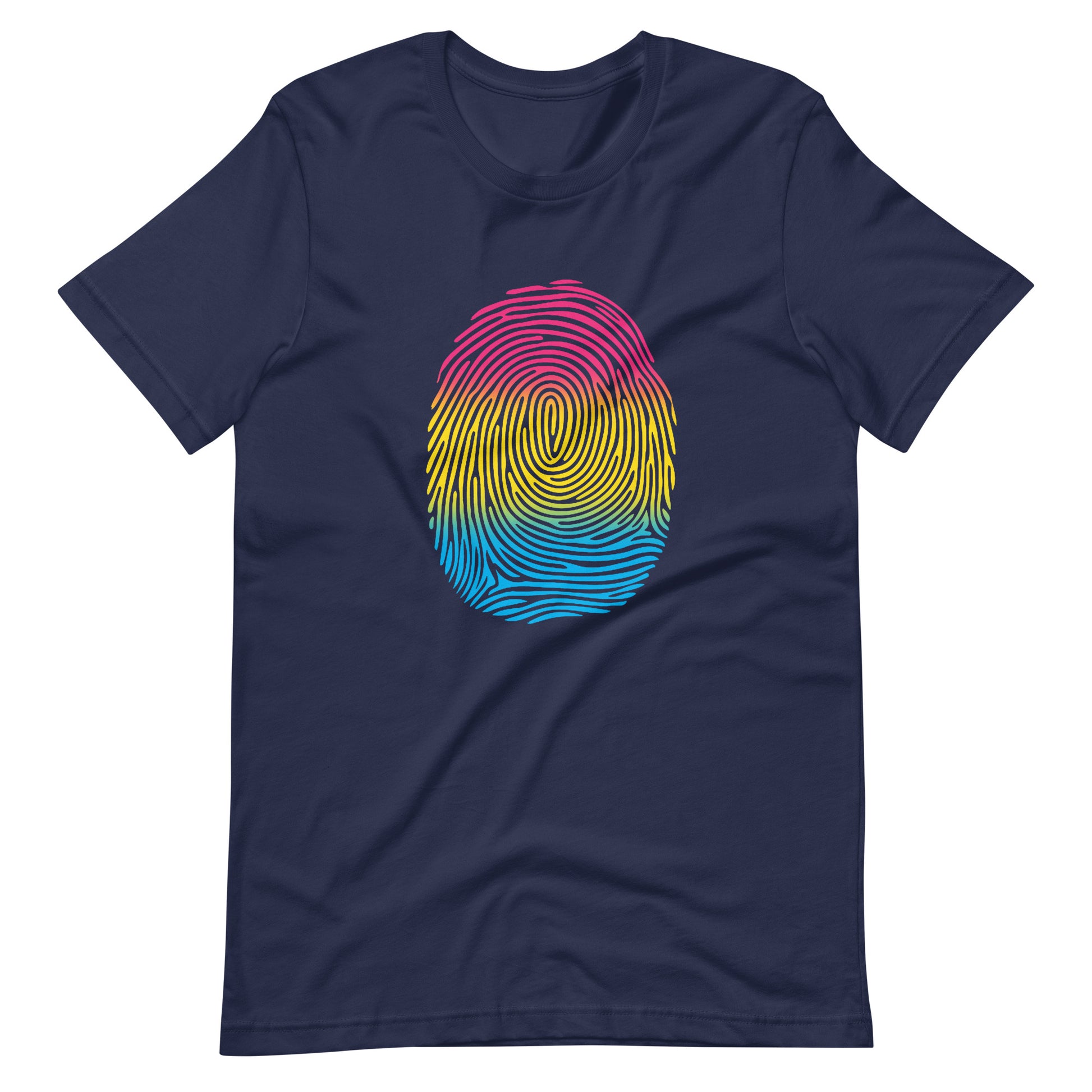 Pansexual Pan Pride Identity Fingerprint Shirt - Unisex Navy Pansexual unisex-staple-t-shirt-navy-front-66100ad9cfca9