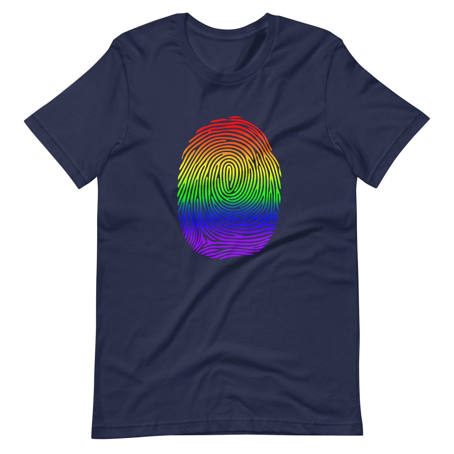 LGBT LGBTQ Pride Identity Fingerprint Shirt - Unisex Navy Pride unisex-staple-t-shirt-navy-front-66100c15eac74