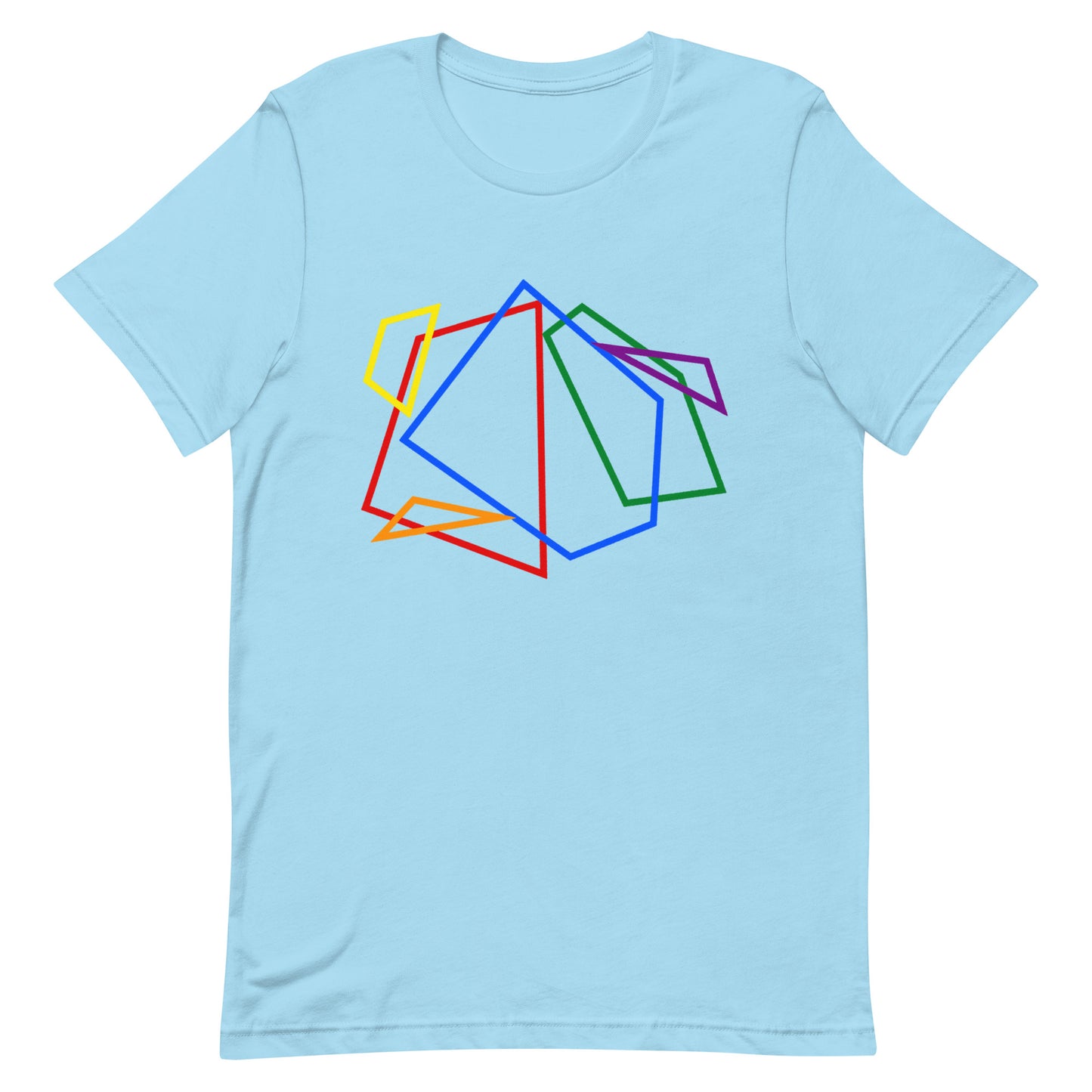 LGBTQ Pride T-Shirt - Geometric Lines Ocean Blue Pride unisex-staple-t-shirt-ocean-blue-front-648e730deafb5