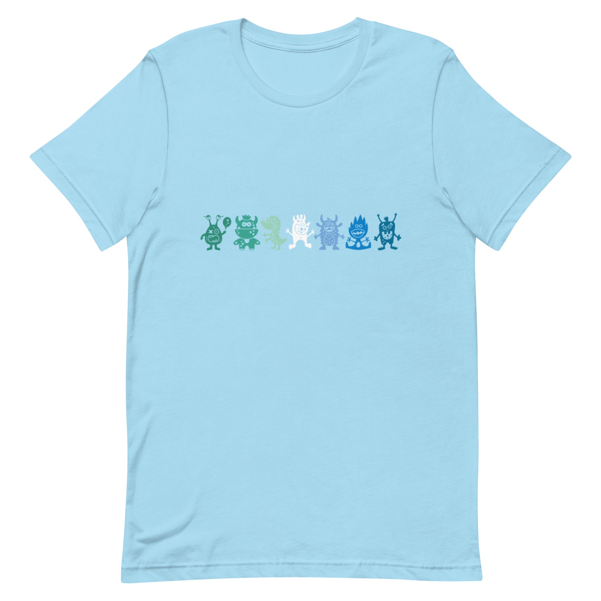 Gay MLM Vincian Pride Shirt - Doodle Monster Ocean Blue Gay unisex-staple-t-shirt-ocean-blue-front-64cfef4267cd5