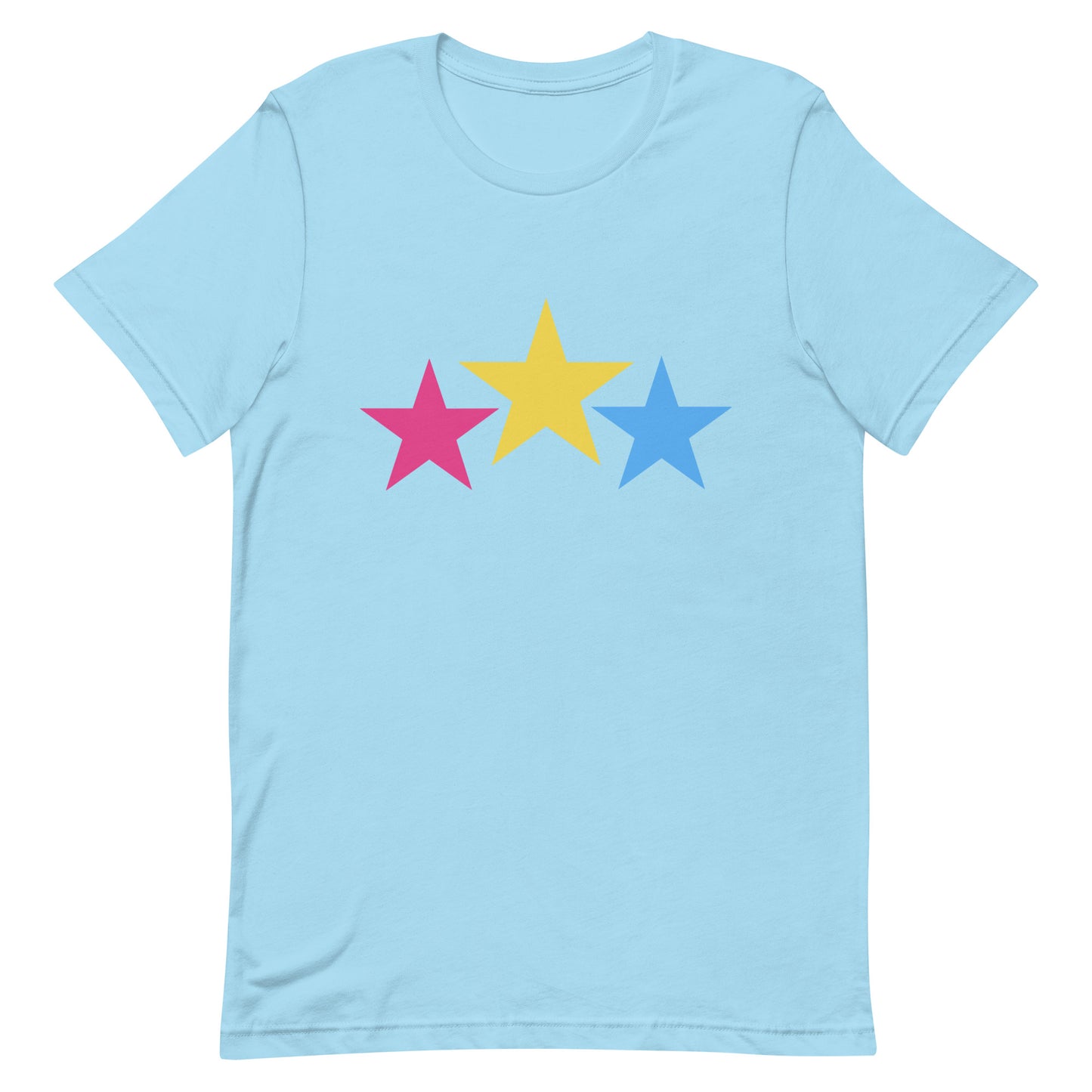 Pansexual Pan Pride T-Shirt - Stars Ocean Blue Pansexual unisex-staple-t-shirt-ocean-blue-front-64dea38ba7526