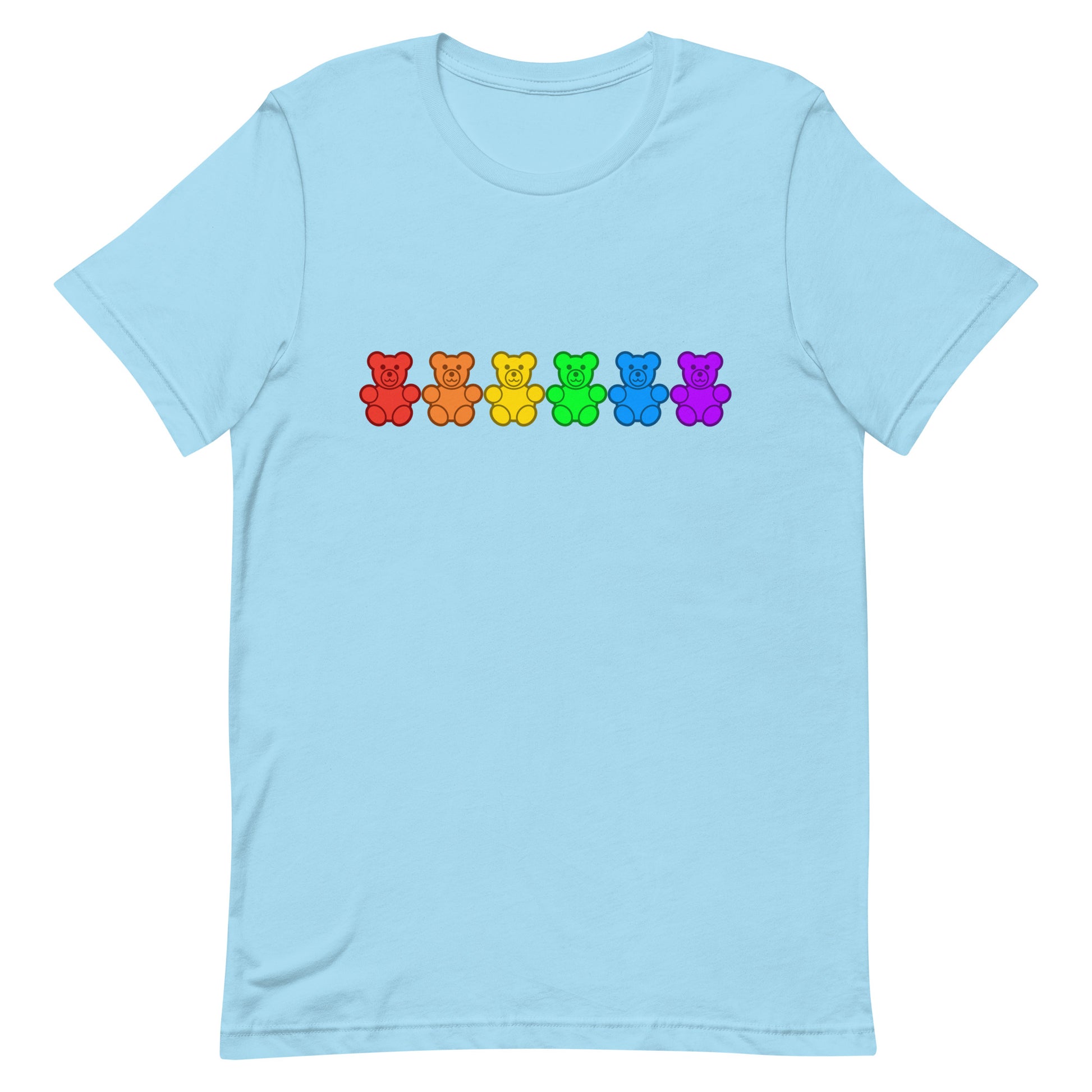 LGBTQ Pride Gummy Bear T-shirt Ocean Blue Pride unisex-staple-t-shirt-ocean-blue-front-65aef14614c4f