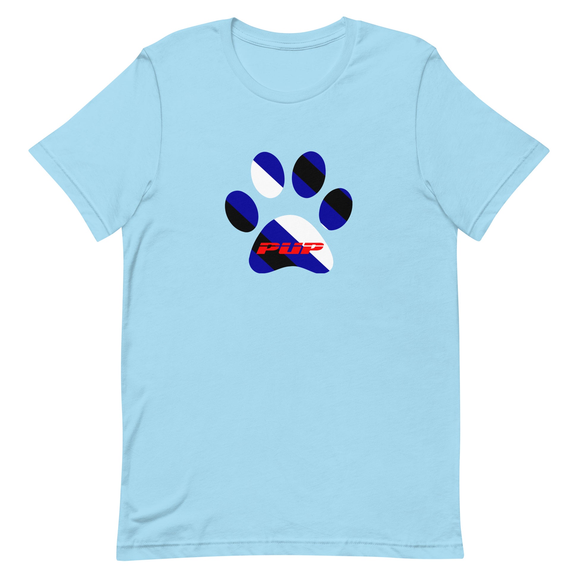 Puppy Pup Play Paw Shirt - Unisex Ocean Blue unisex-staple-t-shirt-ocean-blue-front-660f1330583ea