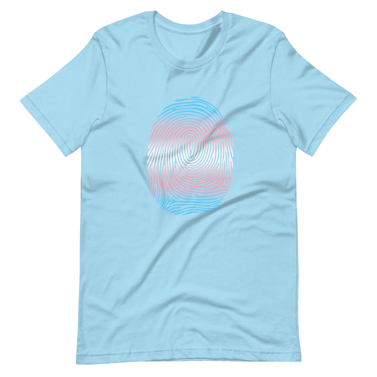 Transgender Trans Pride Identity Fingerprint MTF FTM T-shirt Ocean Blue Transgender unisex-staple-t-shirt-ocean-blue-front-660f4e86d99d1