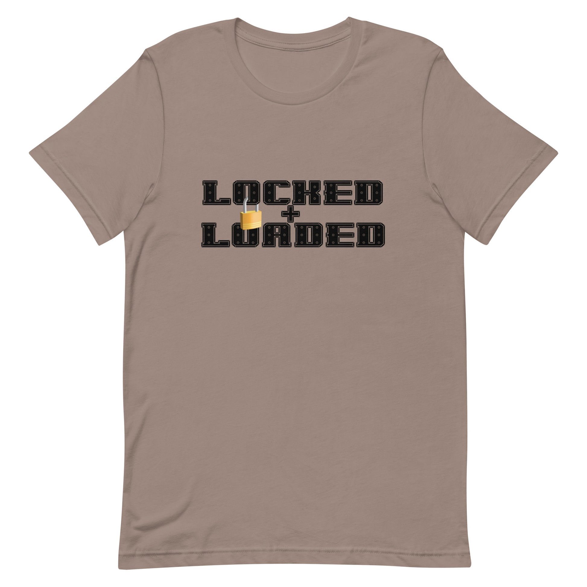 Locked and Loaded Tee Pebble unisex-staple-t-shirt-pebble-front-64fbbf4ea7427