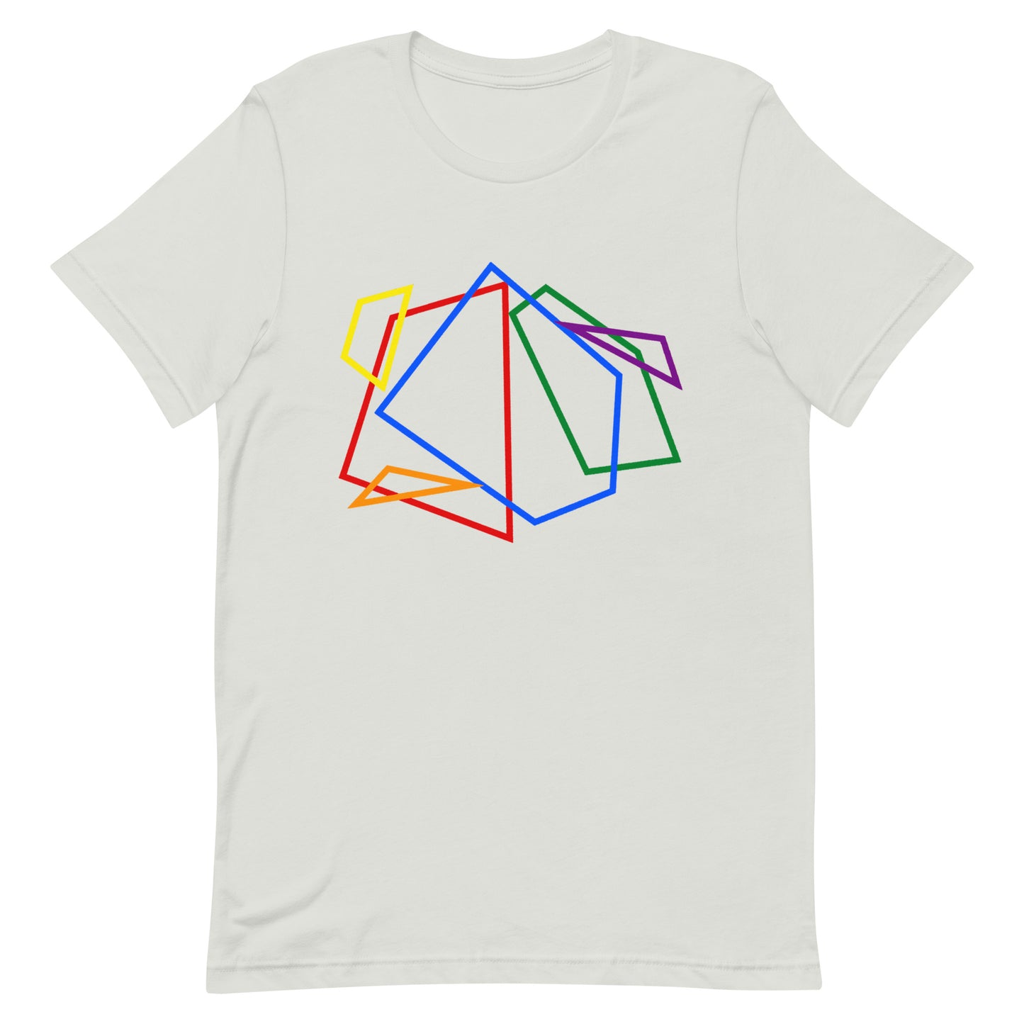 LGBTQ Pride T-Shirt - Geometric Lines Silver Pride unisex-staple-t-shirt-silver-front-648e730decb21