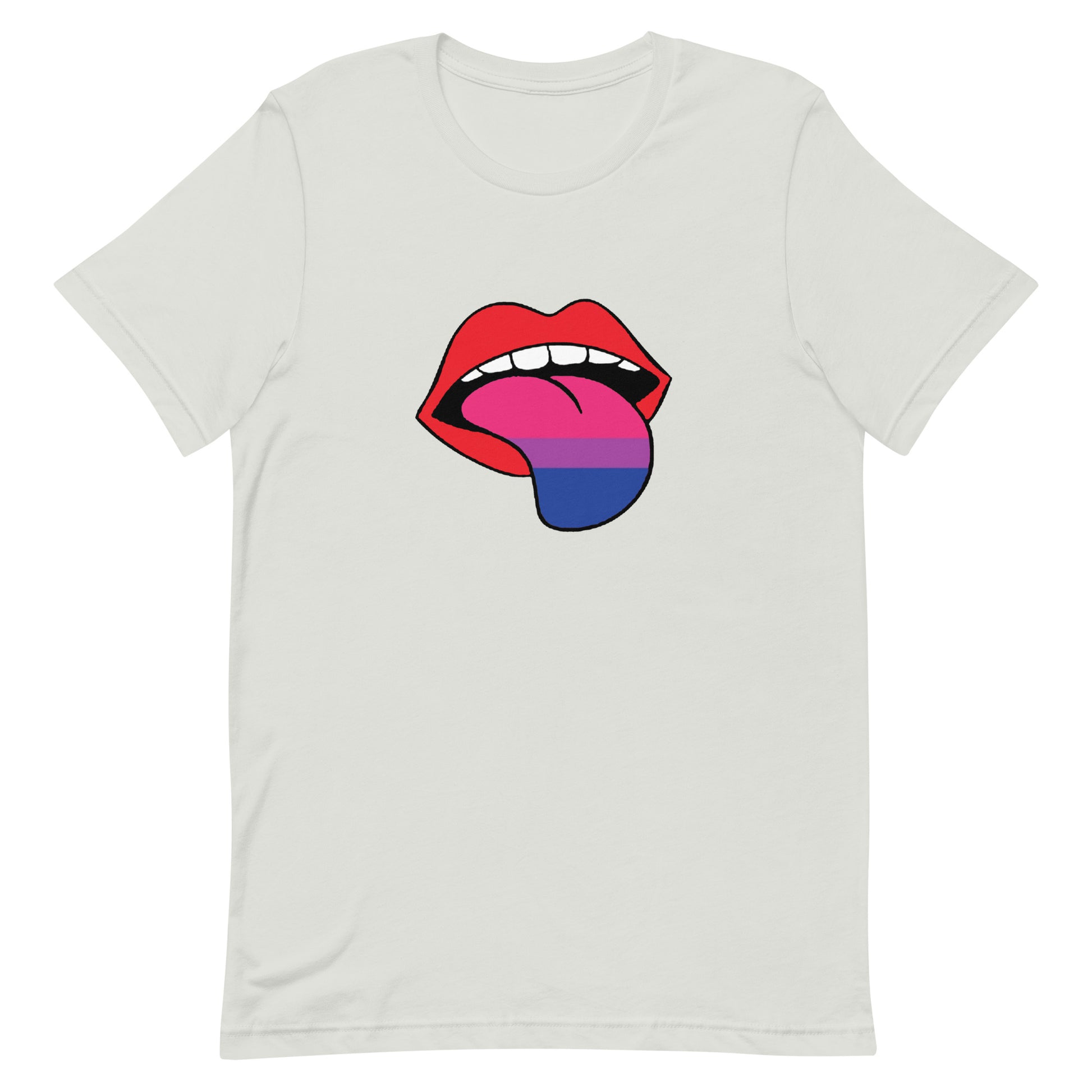 Bisexual Bi Pride Shirt Tongue Silver Bisexual unisex-staple-t-shirt-silver-front-64a77ccedf10d