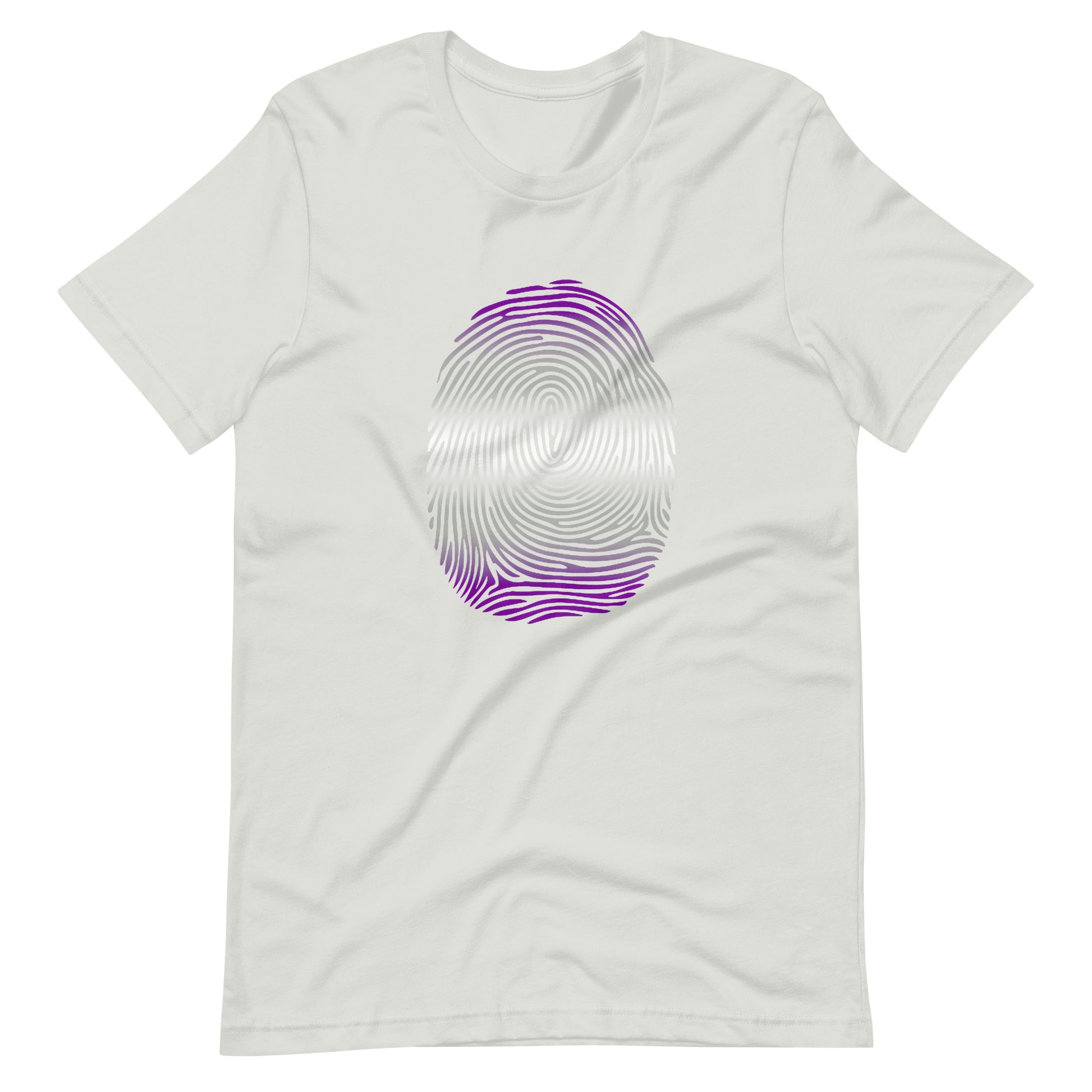 Greysexual Pride Identity Fingerprint Shirt - Unisex Silver Greysexual unisex-staple-t-shirt-silver-front-661007673d13f