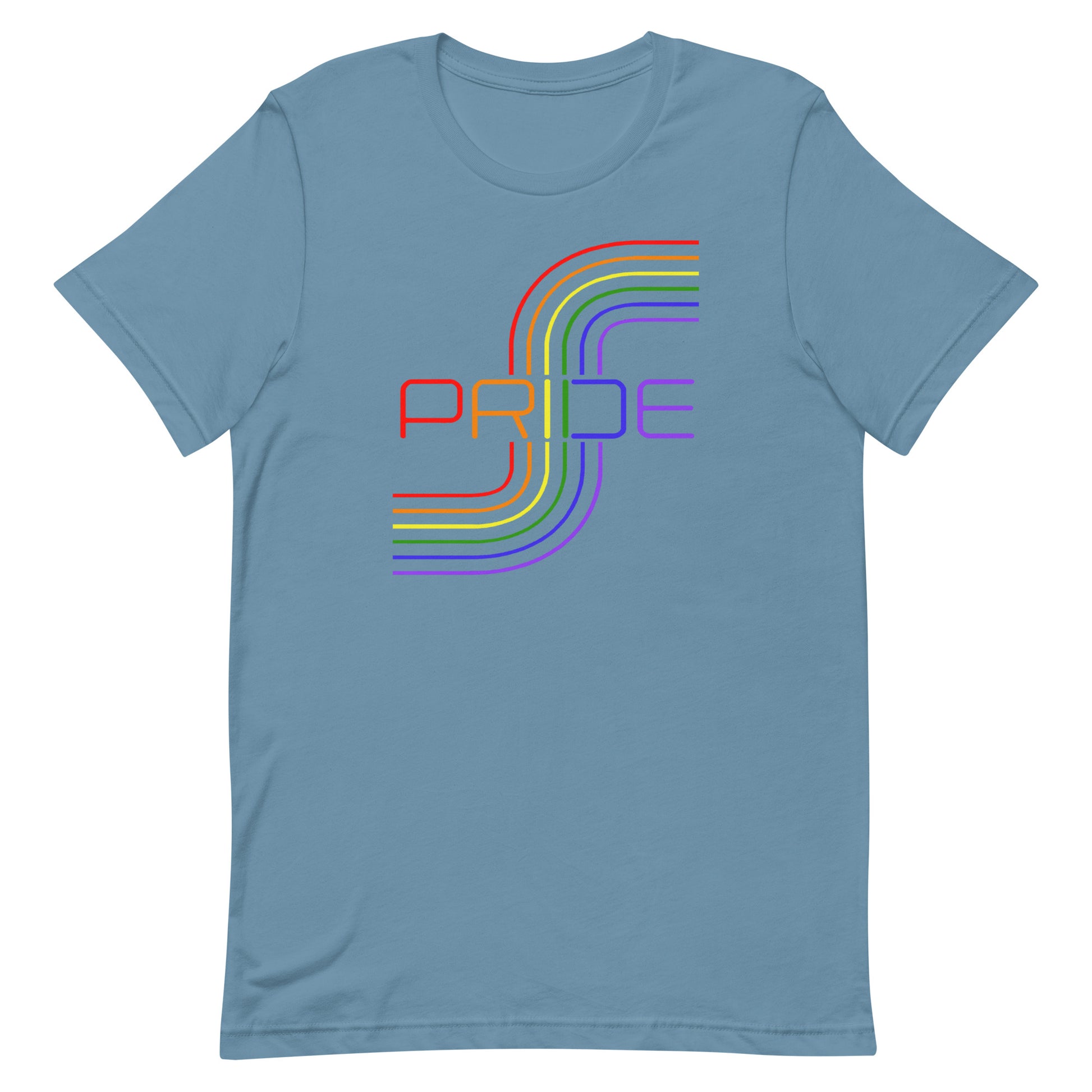 LGBTQ Pride T-Shirt - Mod Line Art Steel Blue Pride unisex-staple-t-shirt-steel-blue-front-648a5c234a6bb