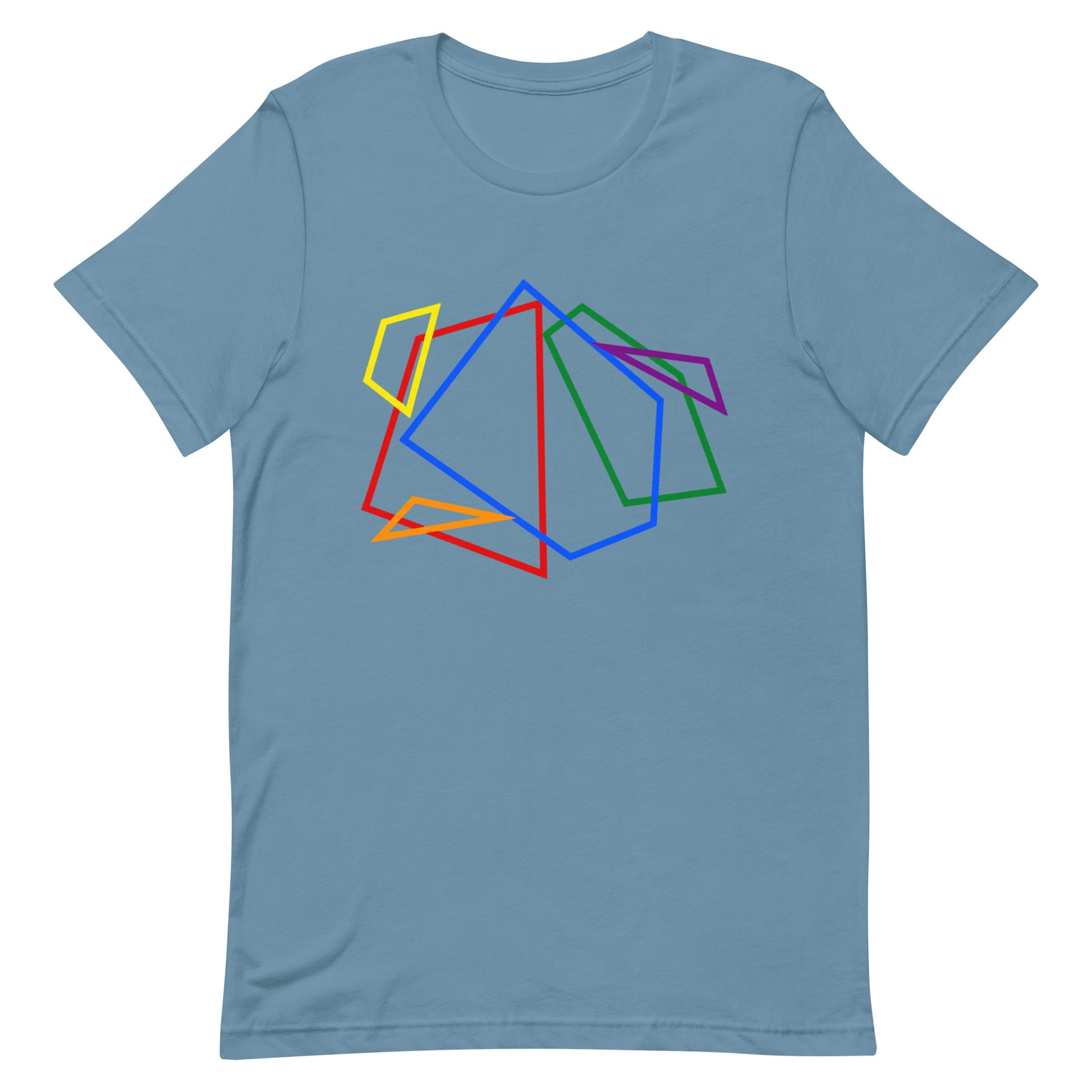 LGBTQ Pride T-Shirt - Geometric Lines Steel Blue Pride unisex-staple-t-shirt-steel-blue-front-648e730de9cc7