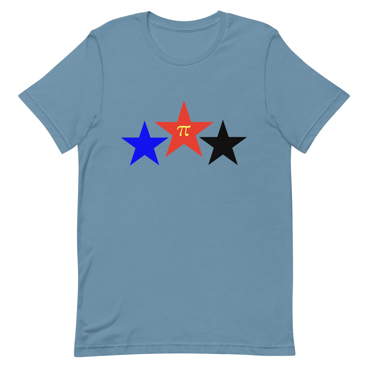 Polyamorous Polyamory Pride T-Shirt - Stars Steel Blue Polyamorous unisex-staple-t-shirt-steel-blue-front-64dea4e16e593