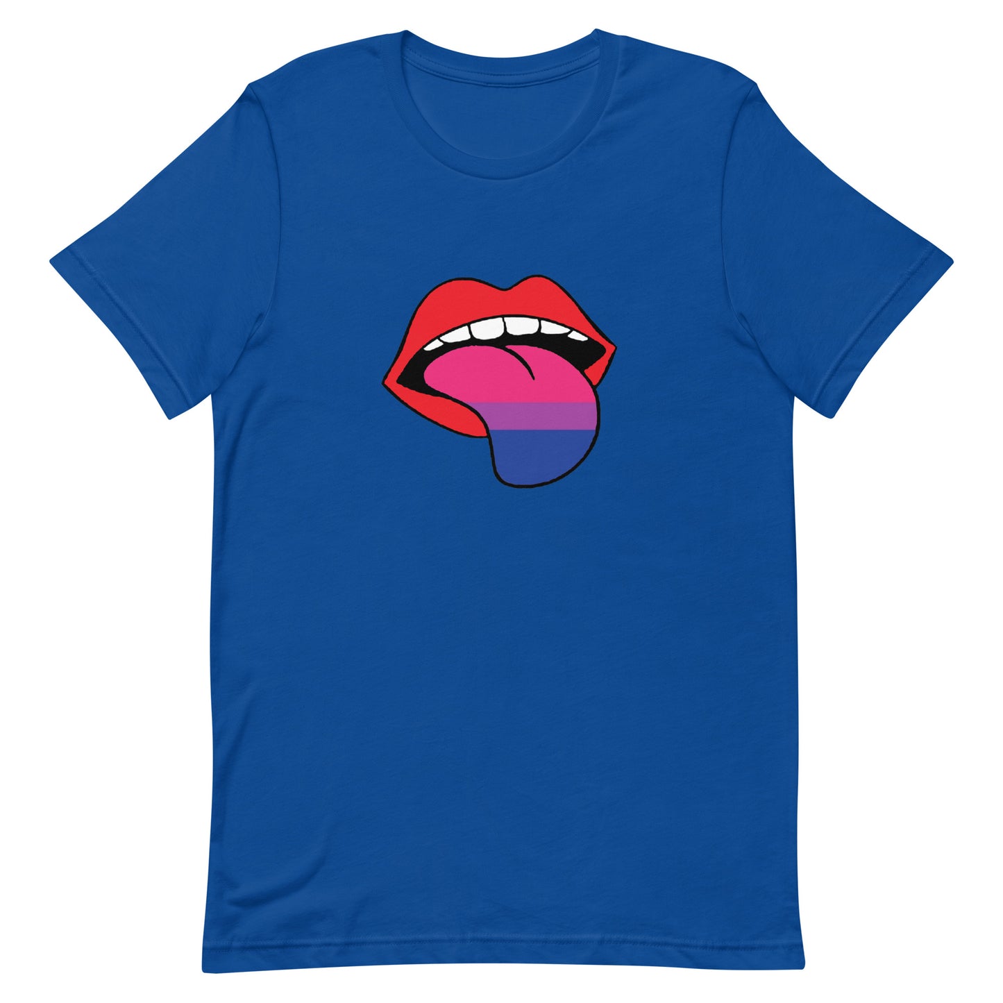 Bisexual Bi Pride Shirt Tongue True Royal Bisexual unisex-staple-t-shirt-true-royal-front-64a77ccecf686