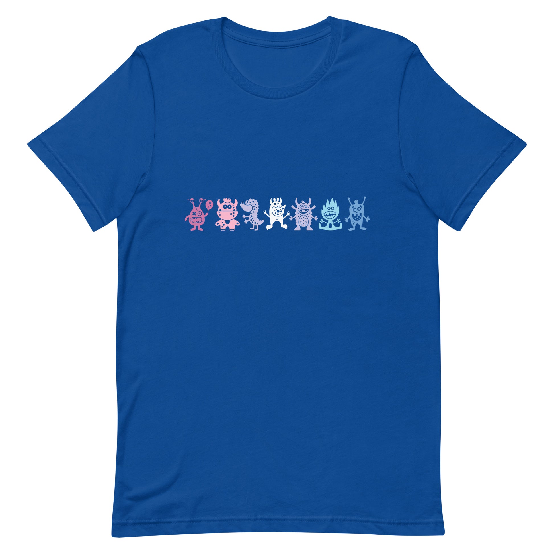 Bigender Pride Shirt Doodle Monster True Royal Bigender unisex-staple-t-shirt-true-royal-front-64cff02b87423