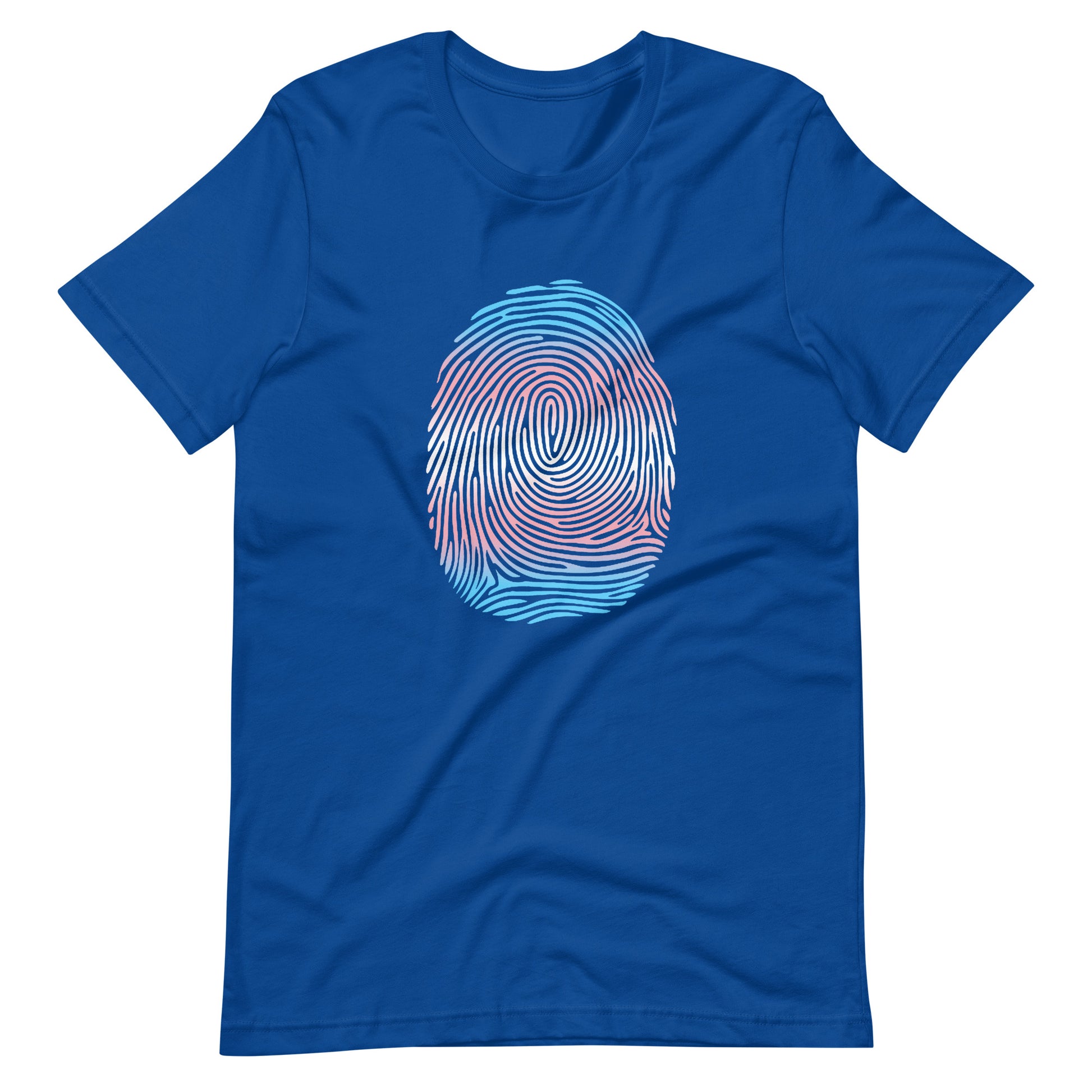 Transgender Trans Pride Identity Fingerprint MTF FTM T-shirt True Royal Transgender unisex-staple-t-shirt-true-royal-front-660f4e86d3163