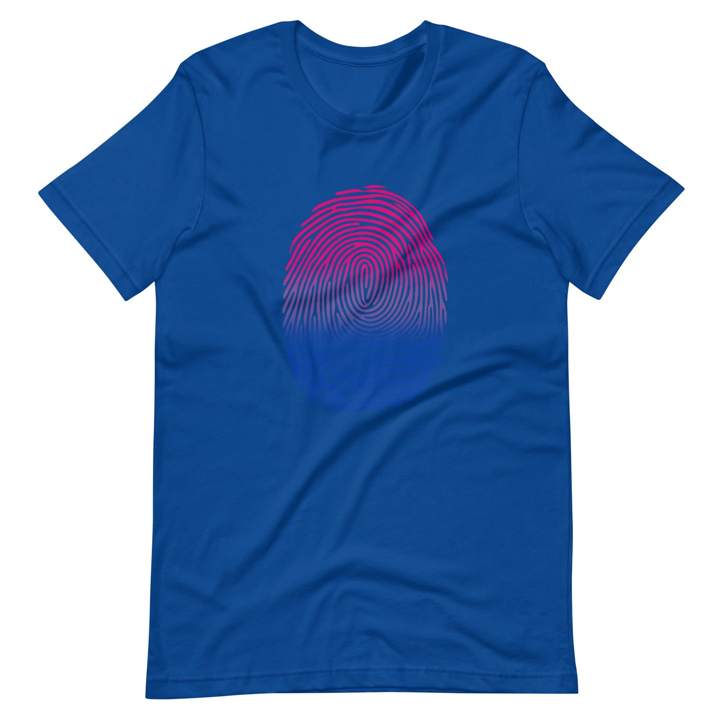 Bisexual Bi Pride Identity Fingerprint Shirt - Unisex True Royal Bisexual unisex-staple-t-shirt-true-royal-front-660f543988297