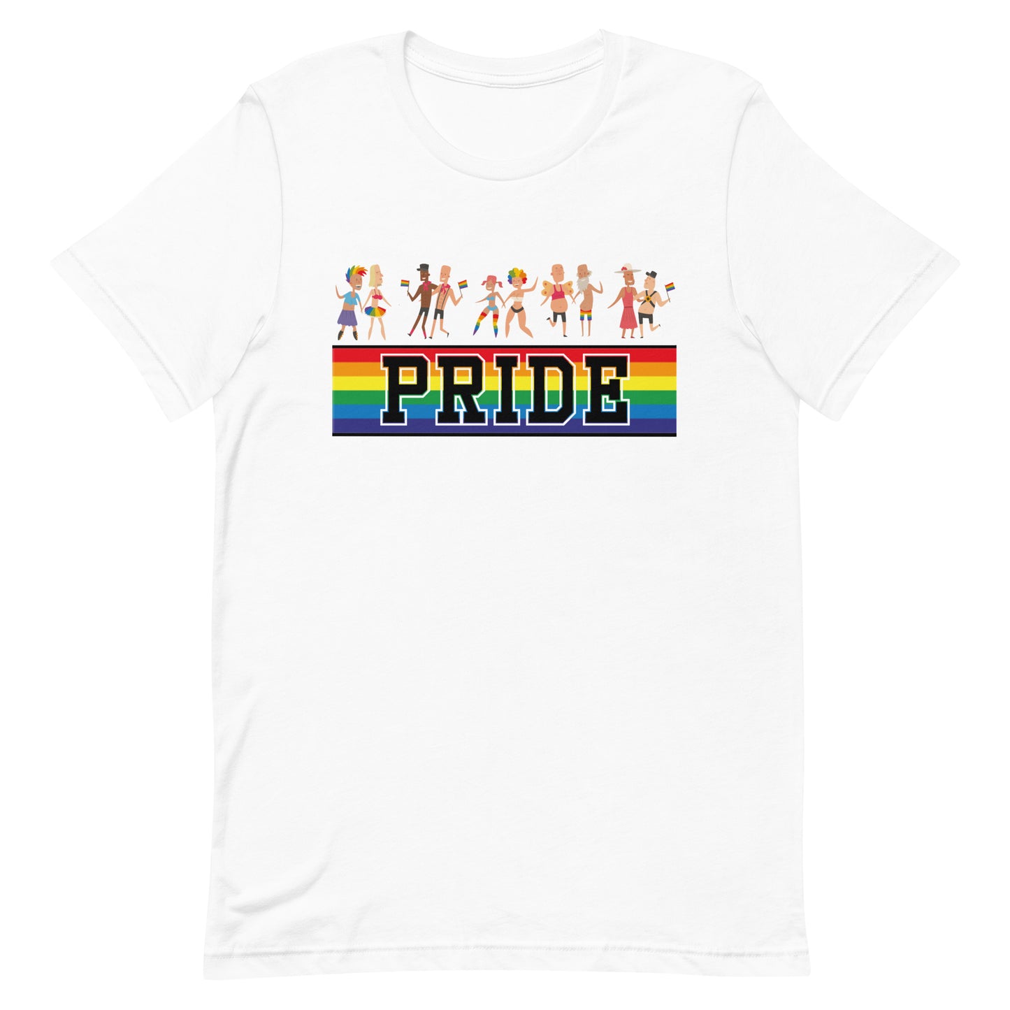 LGBTQ Pride T-Shirt - Parade Pride unisex-staple-t-shirt-white-front-645ae32870348