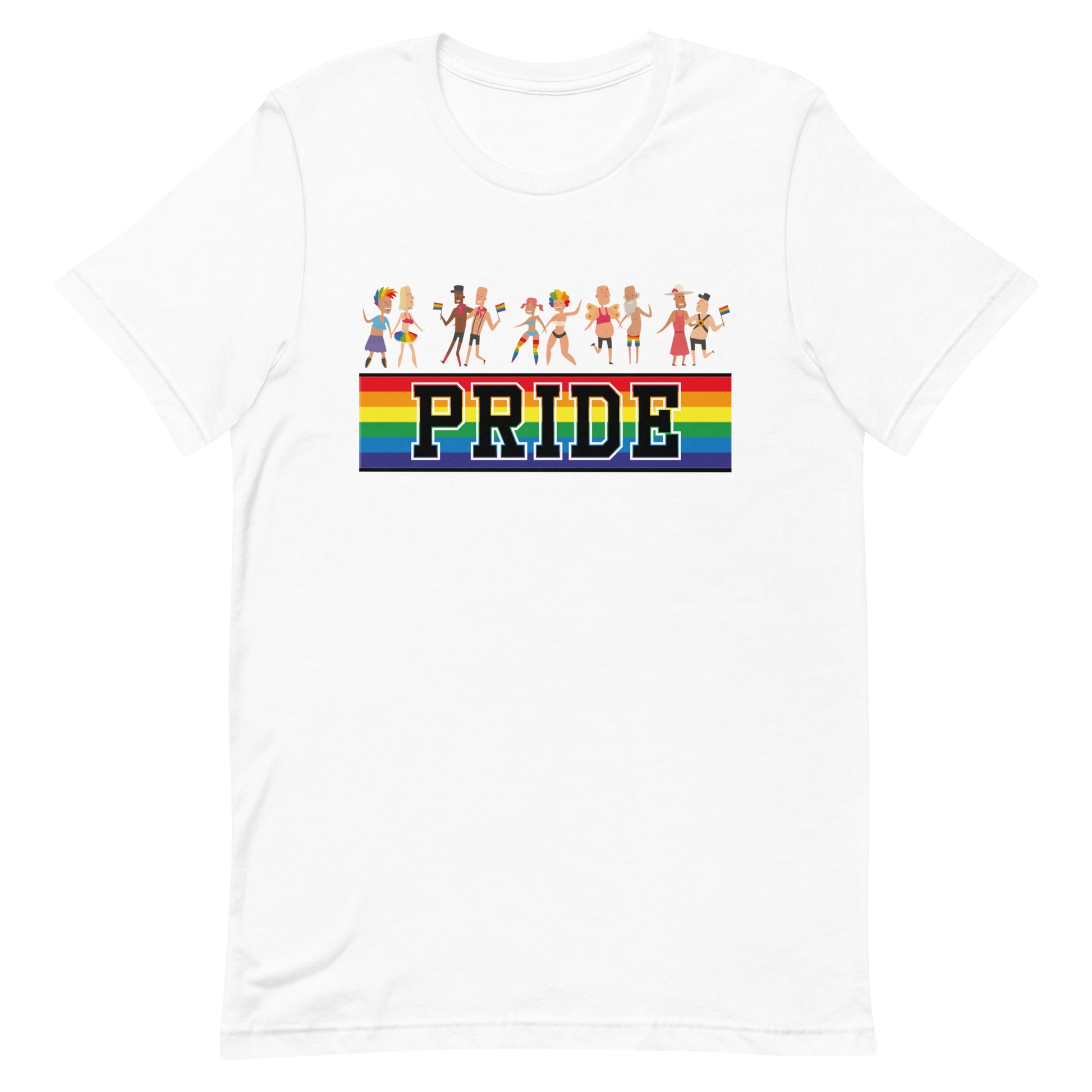 LGBTQ Pride T-Shirt - Parade Pride unisex-staple-t-shirt-white-front-645ae32870348