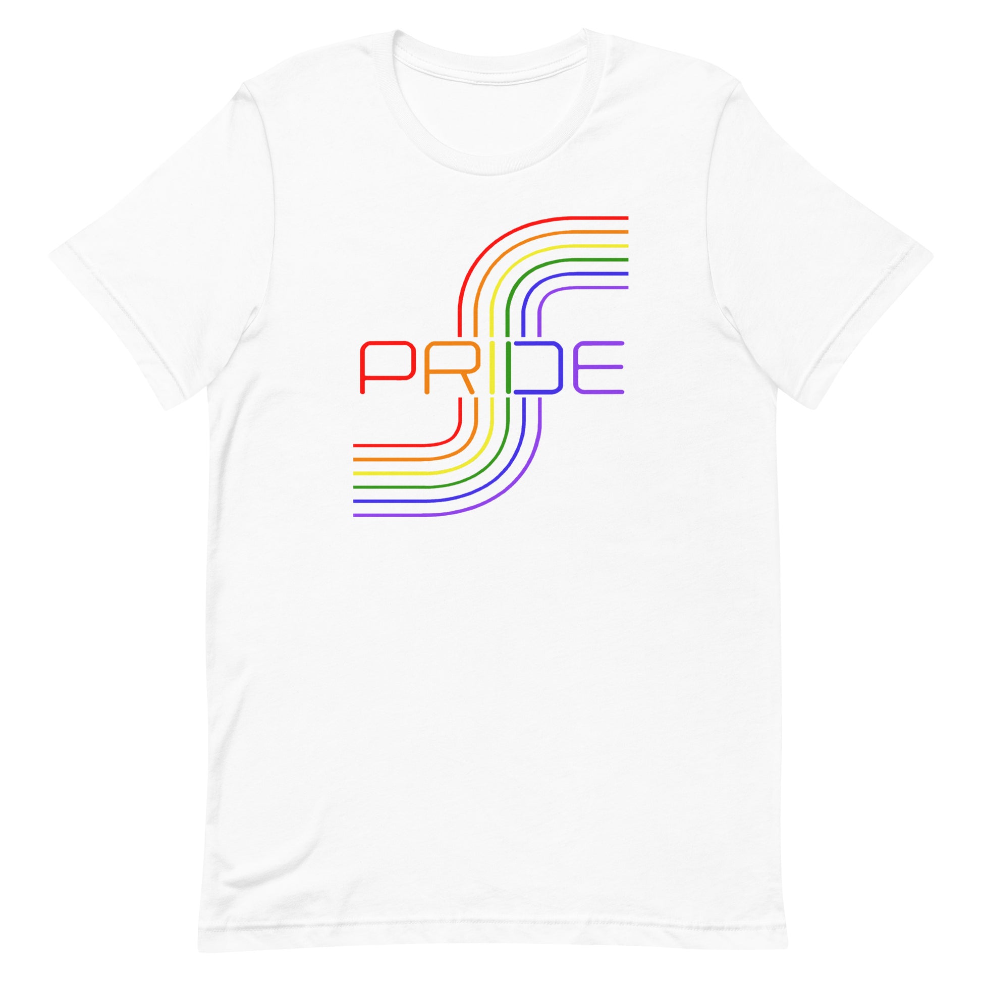 LGBTQ Pride T-Shirt - Mod Line Art White Pride unisex-staple-t-shirt-white-front-648a5c234c221