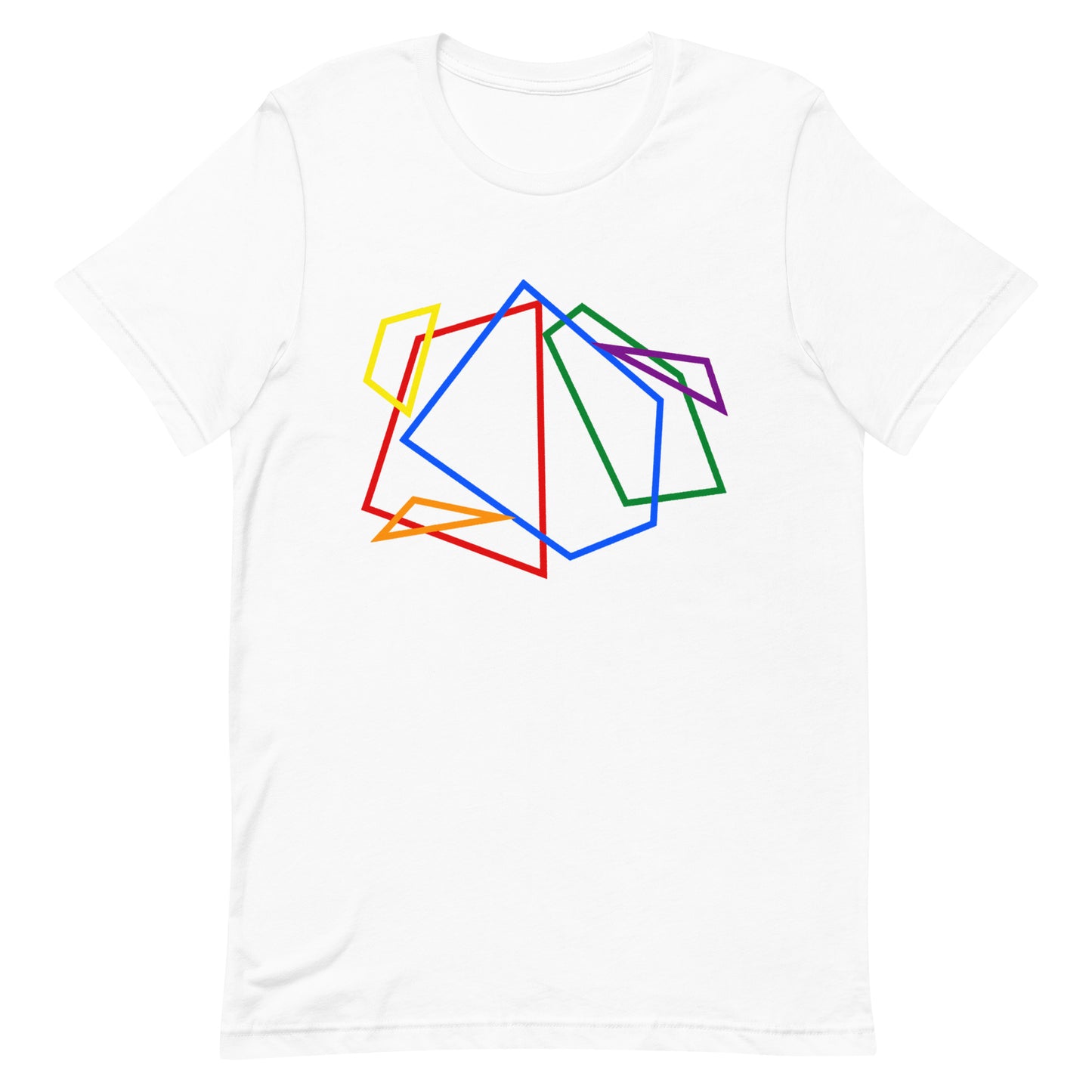 LGBTQ Pride T-Shirt - Geometric Lines White Pride unisex-staple-t-shirt-white-front-648e730dee6ca